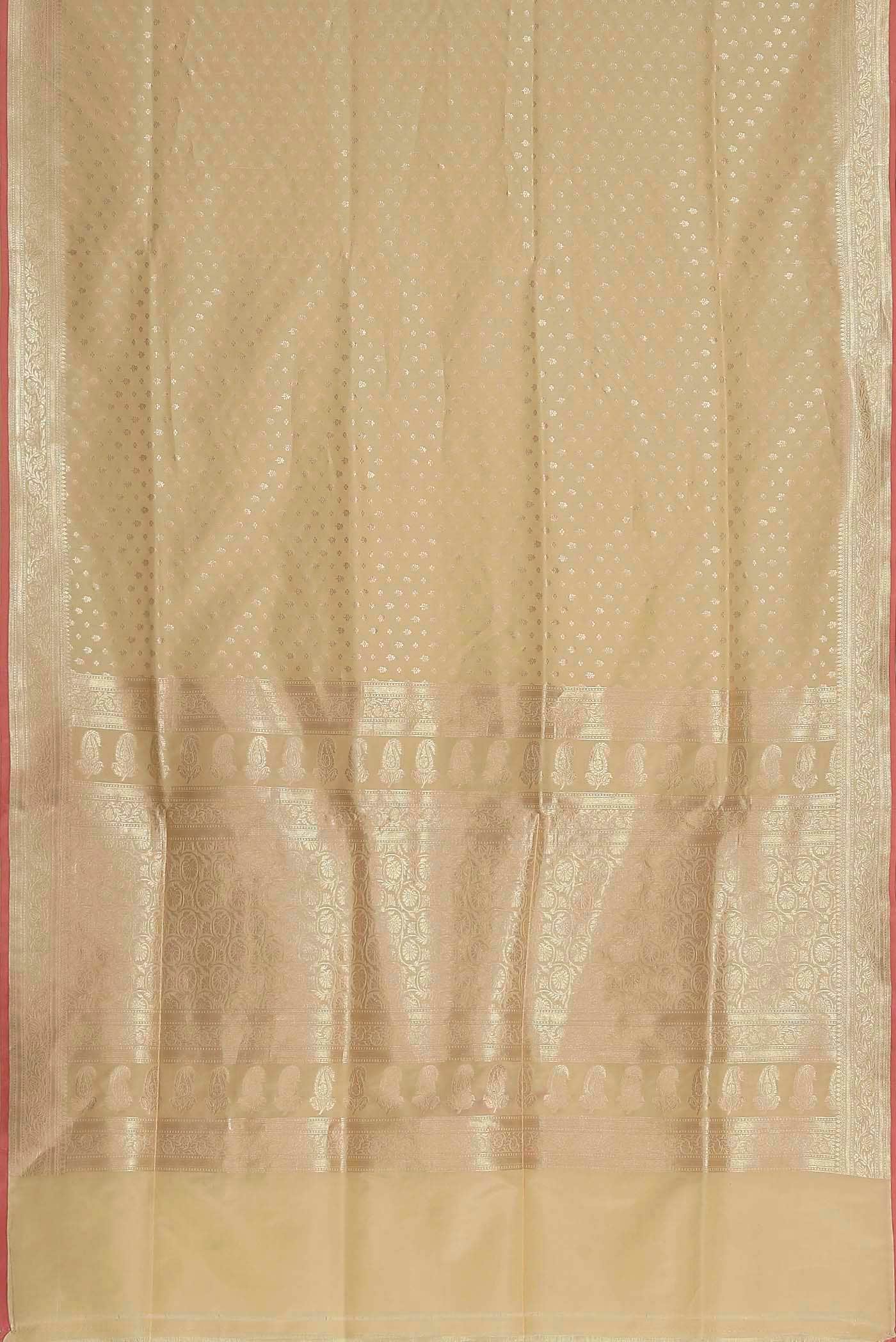 Beige Banarasi Silk Saree