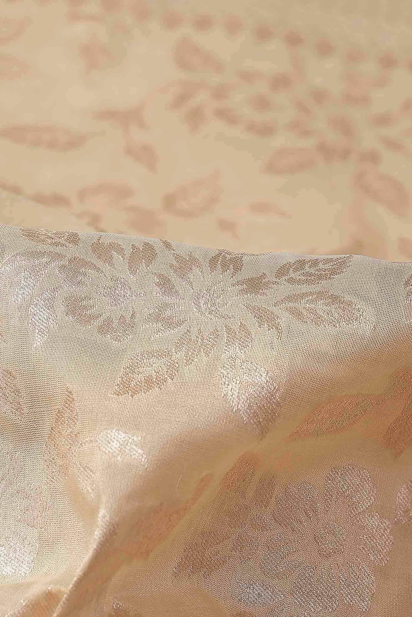 Cream Banarasi Silk Saree