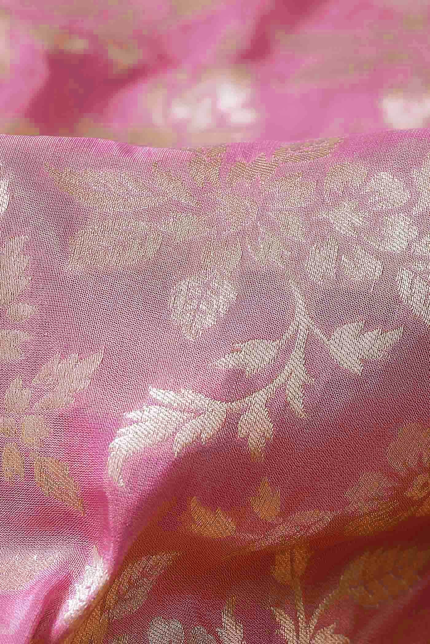 Pink Banarasi Katan Silk Saree