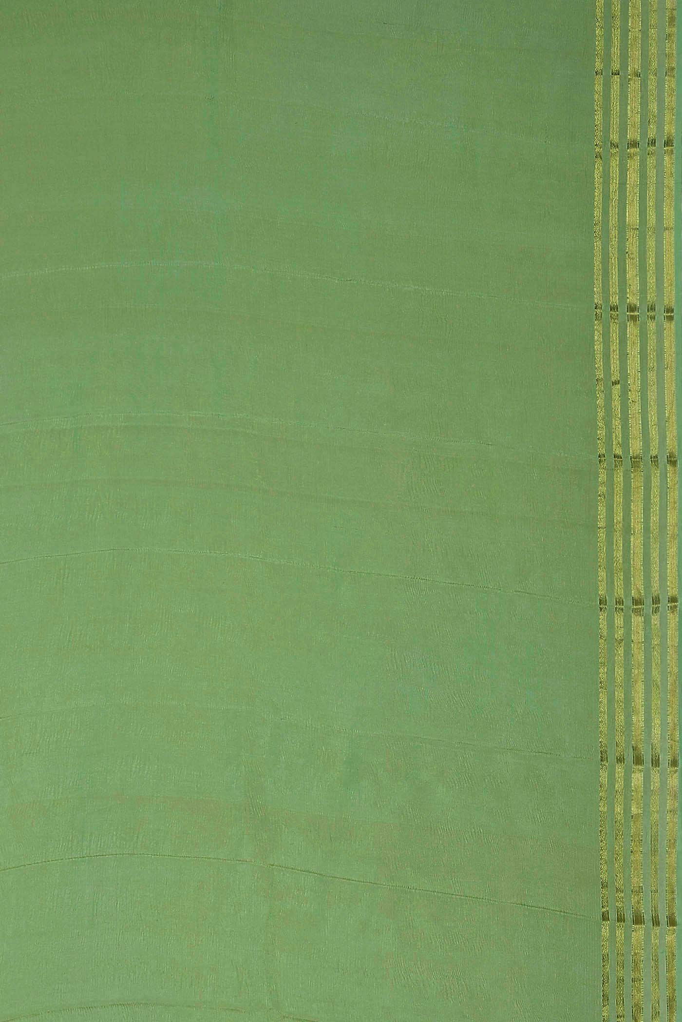 Green Mysore Crepe Saree