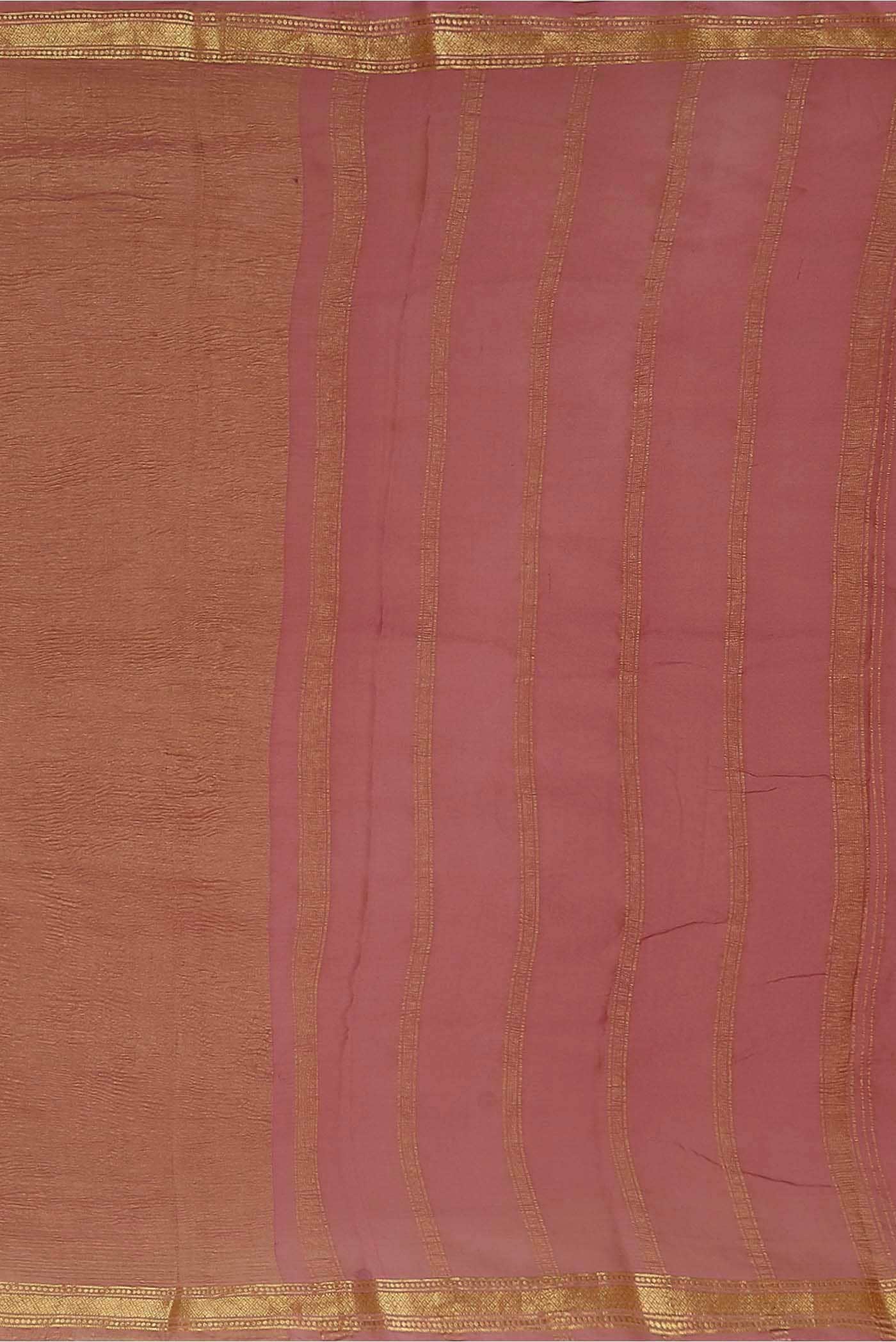 Pink Mysore Crepe Saree