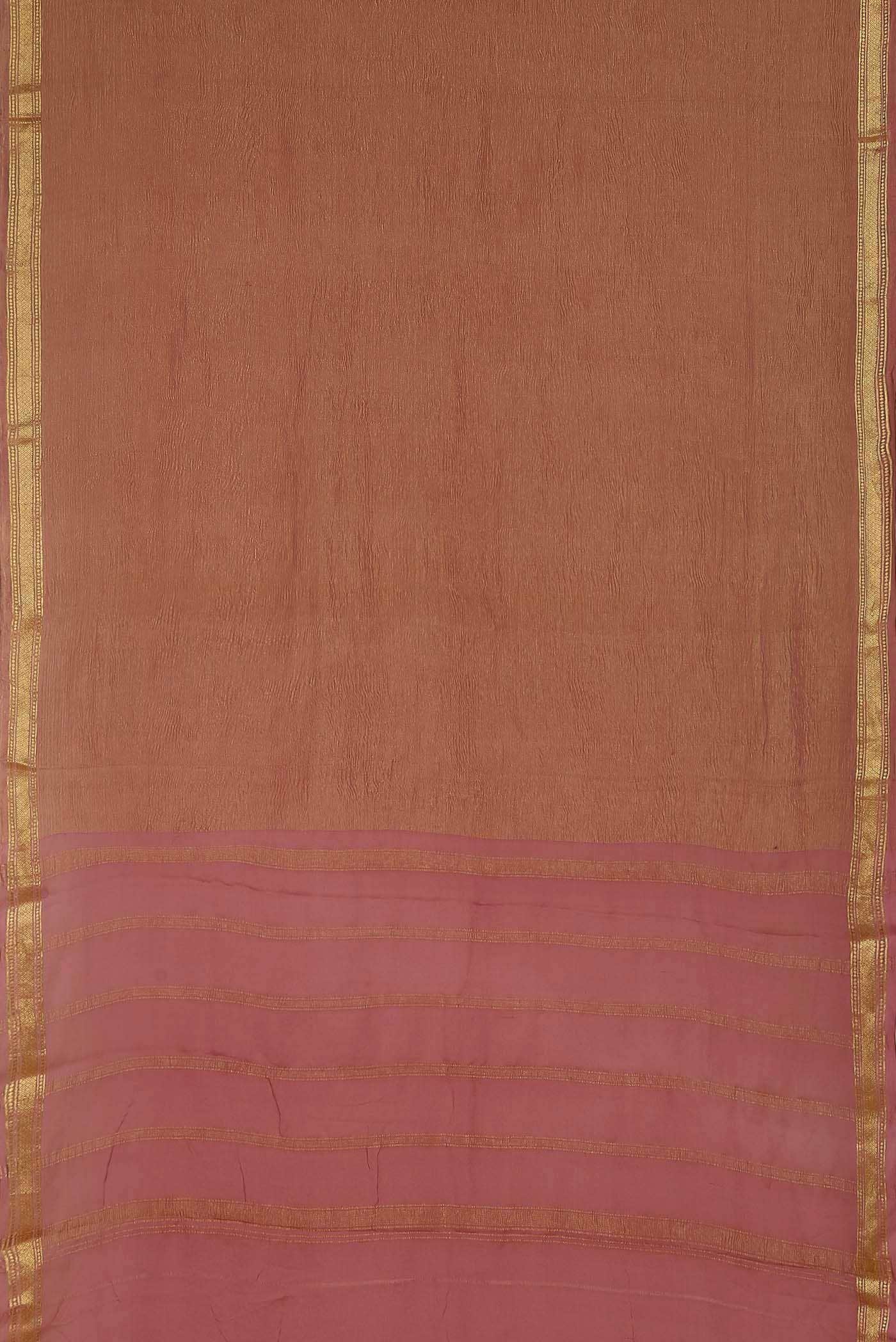 Pink Mysore Crepe Saree