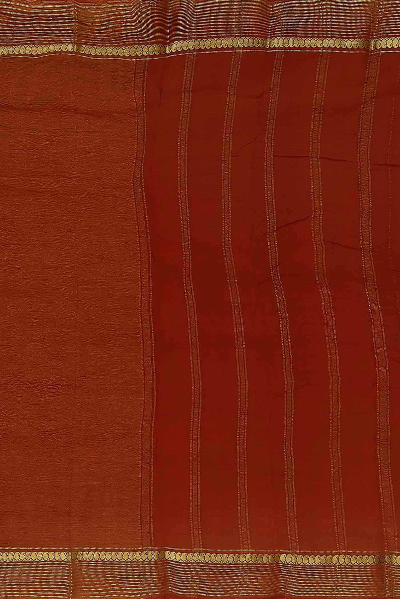 Maroon Mysore Crepe Saree