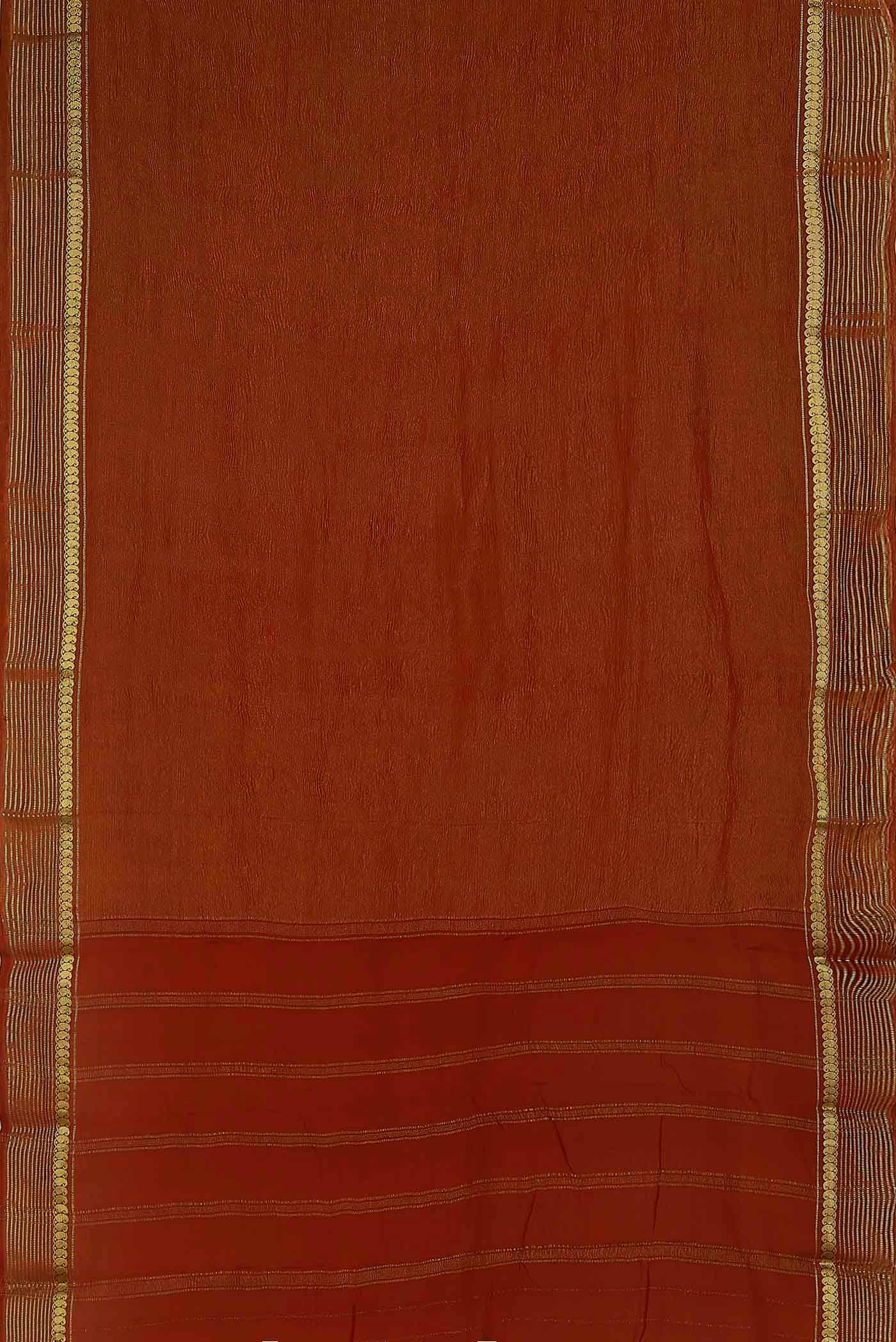 Maroon Mysore Crepe Saree