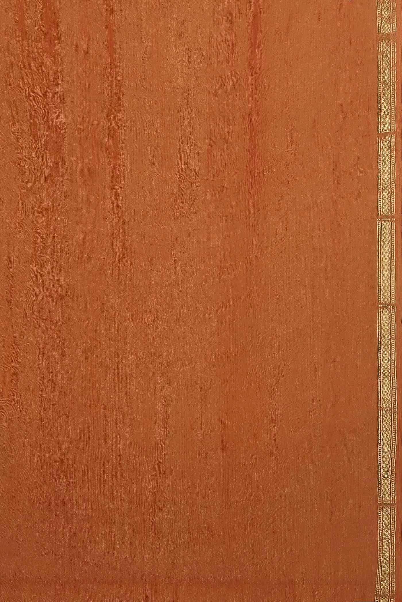 Orange Mysore Crepe Saree