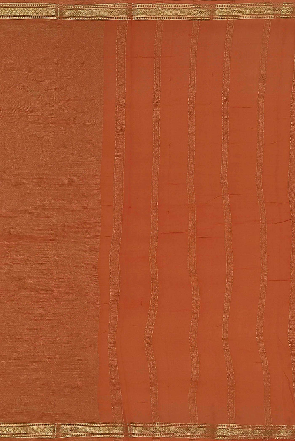 Orange Mysore Crepe Saree