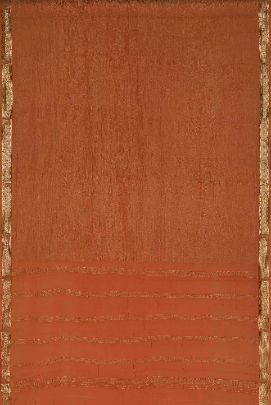 Orange Mysore Crepe Saree