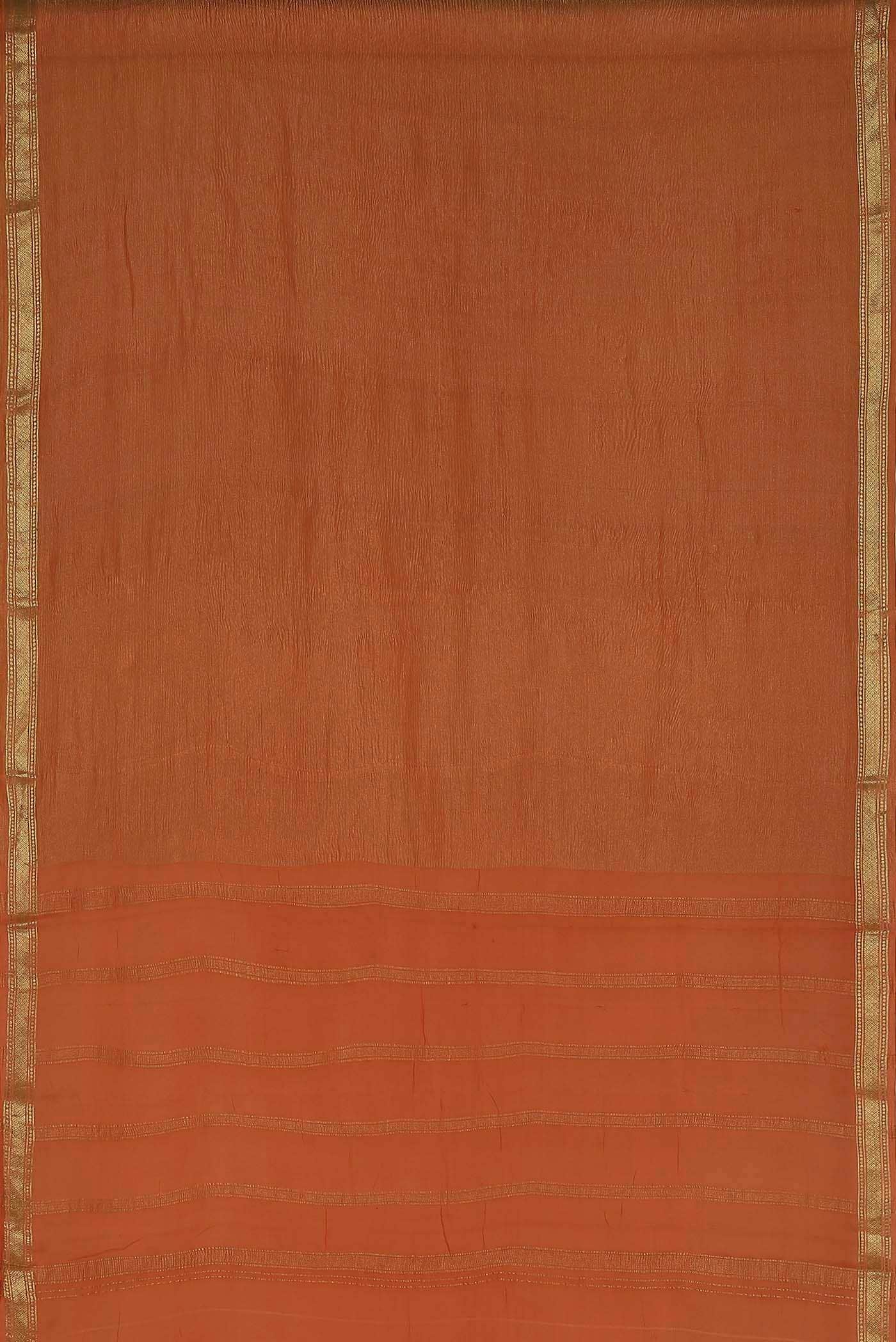 Orange Mysore Crepe Saree