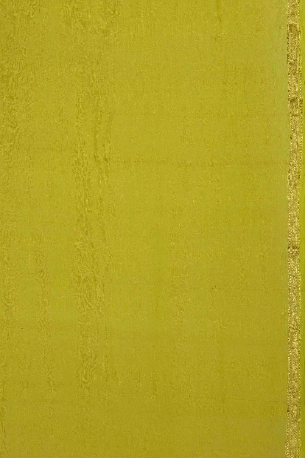Yellow Mysore Crepe Saree