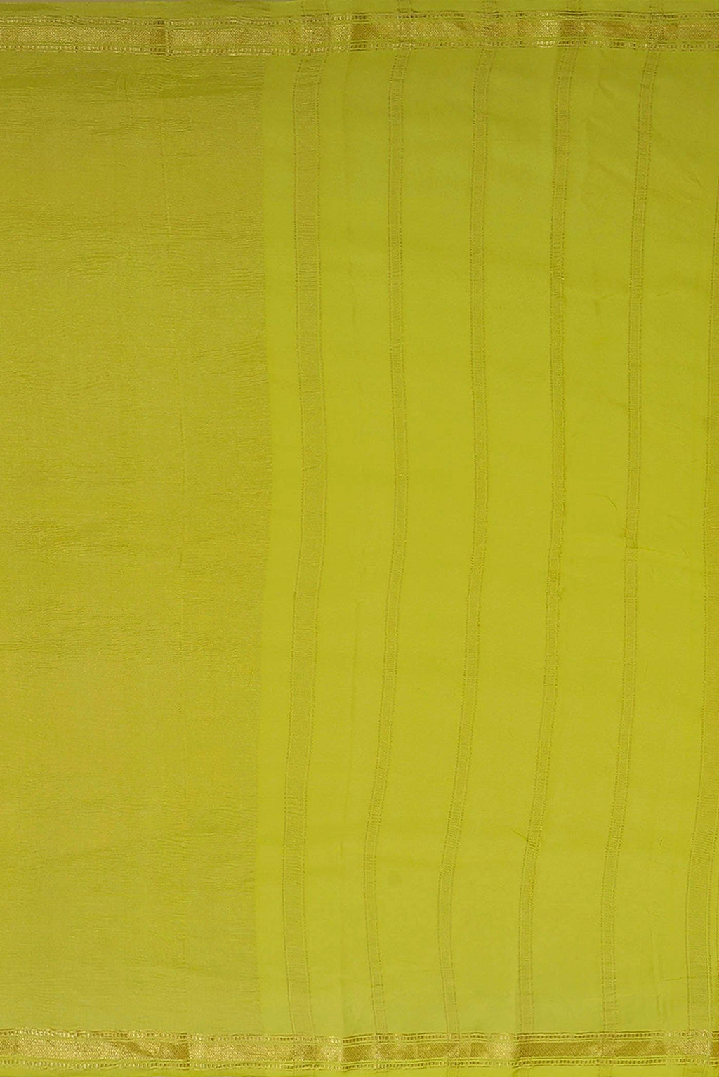 Yellow Mysore Crepe Saree