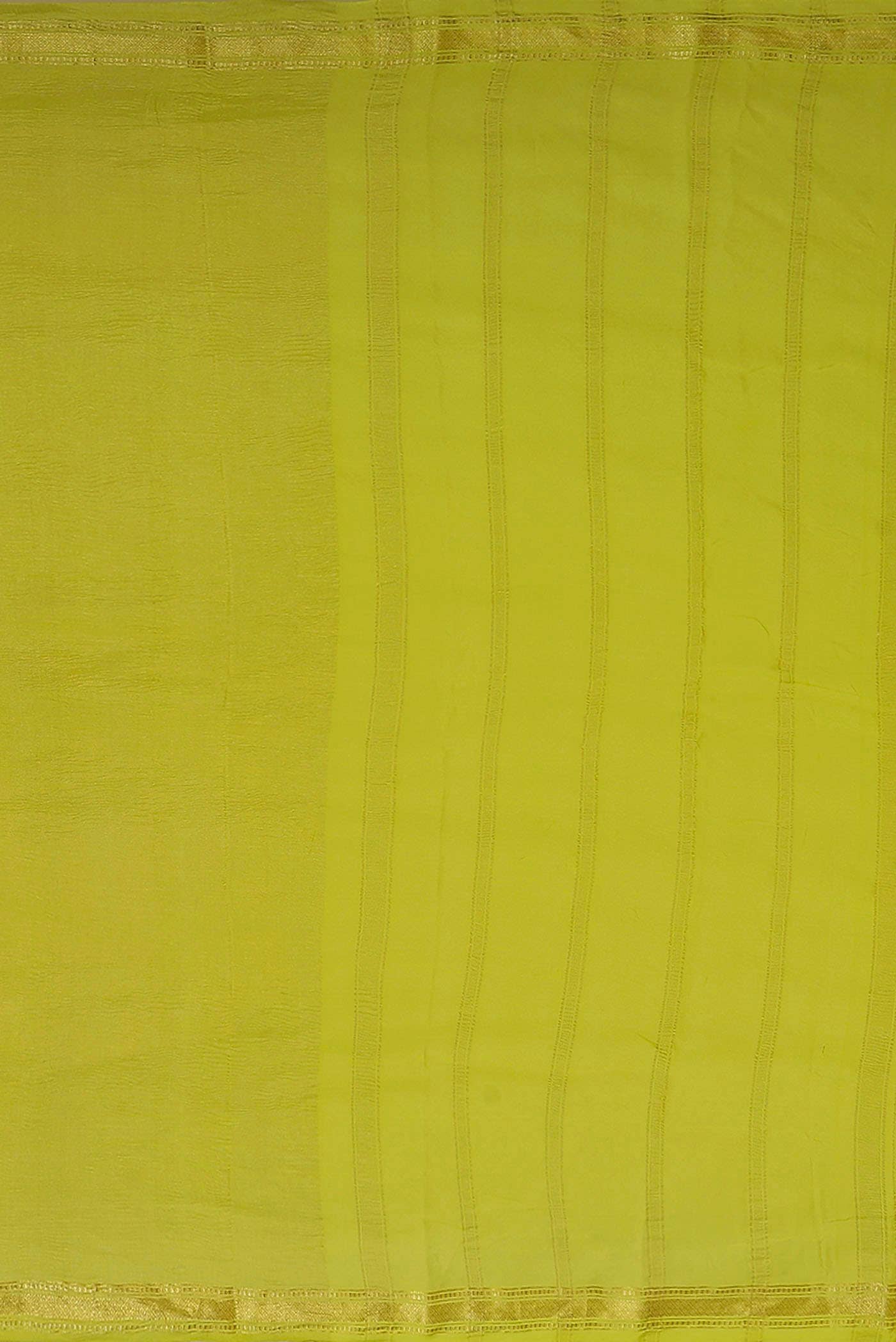 Yellow Mysore Crepe Saree