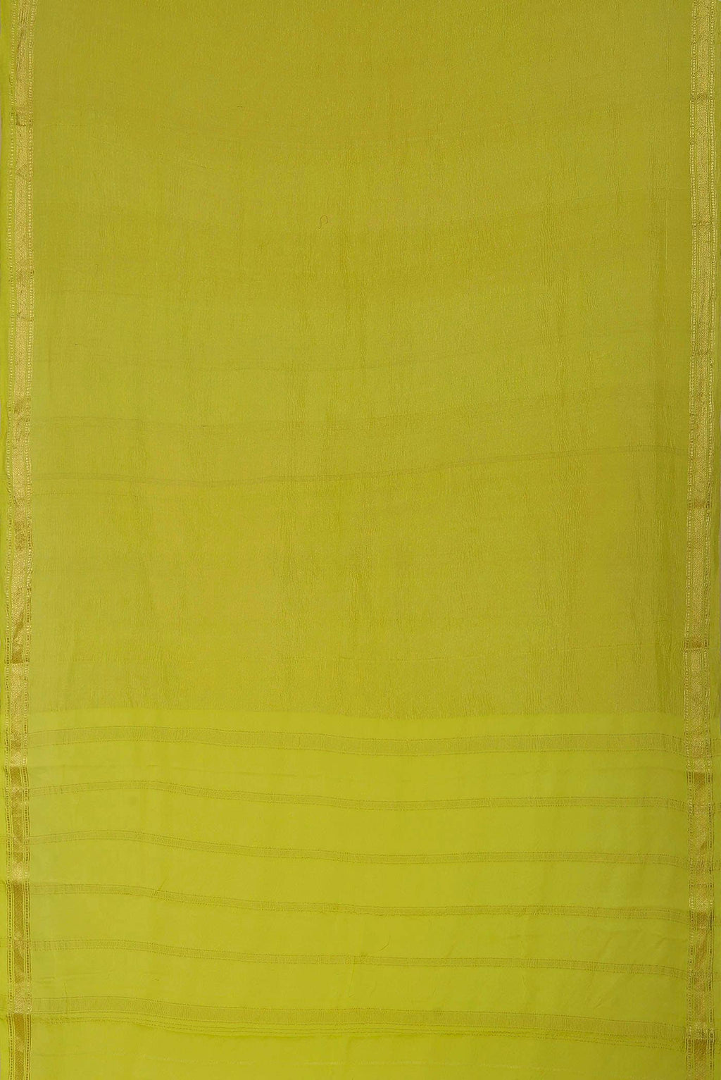 Yellow Mysore Crepe Saree