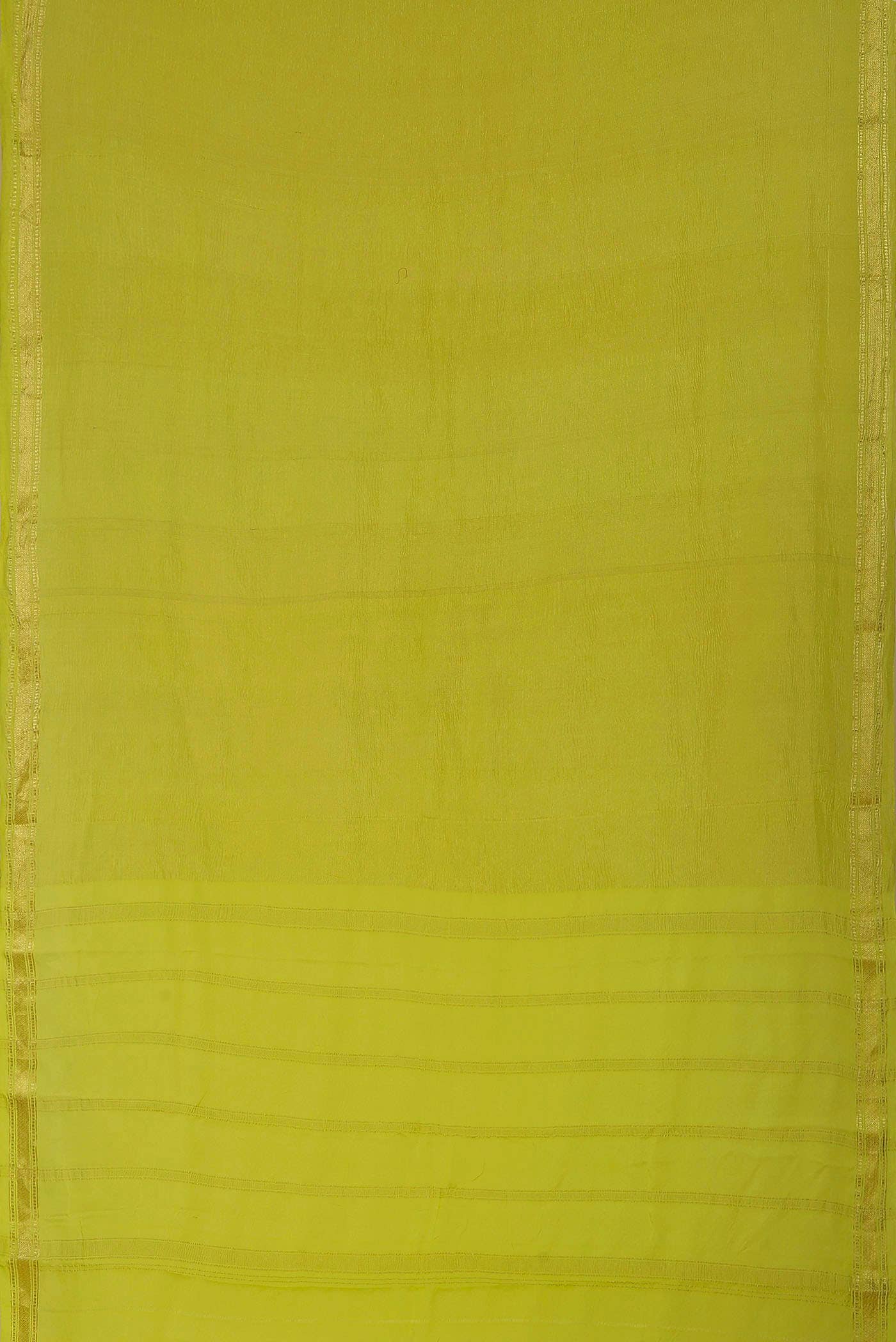 Yellow Mysore Crepe Saree
