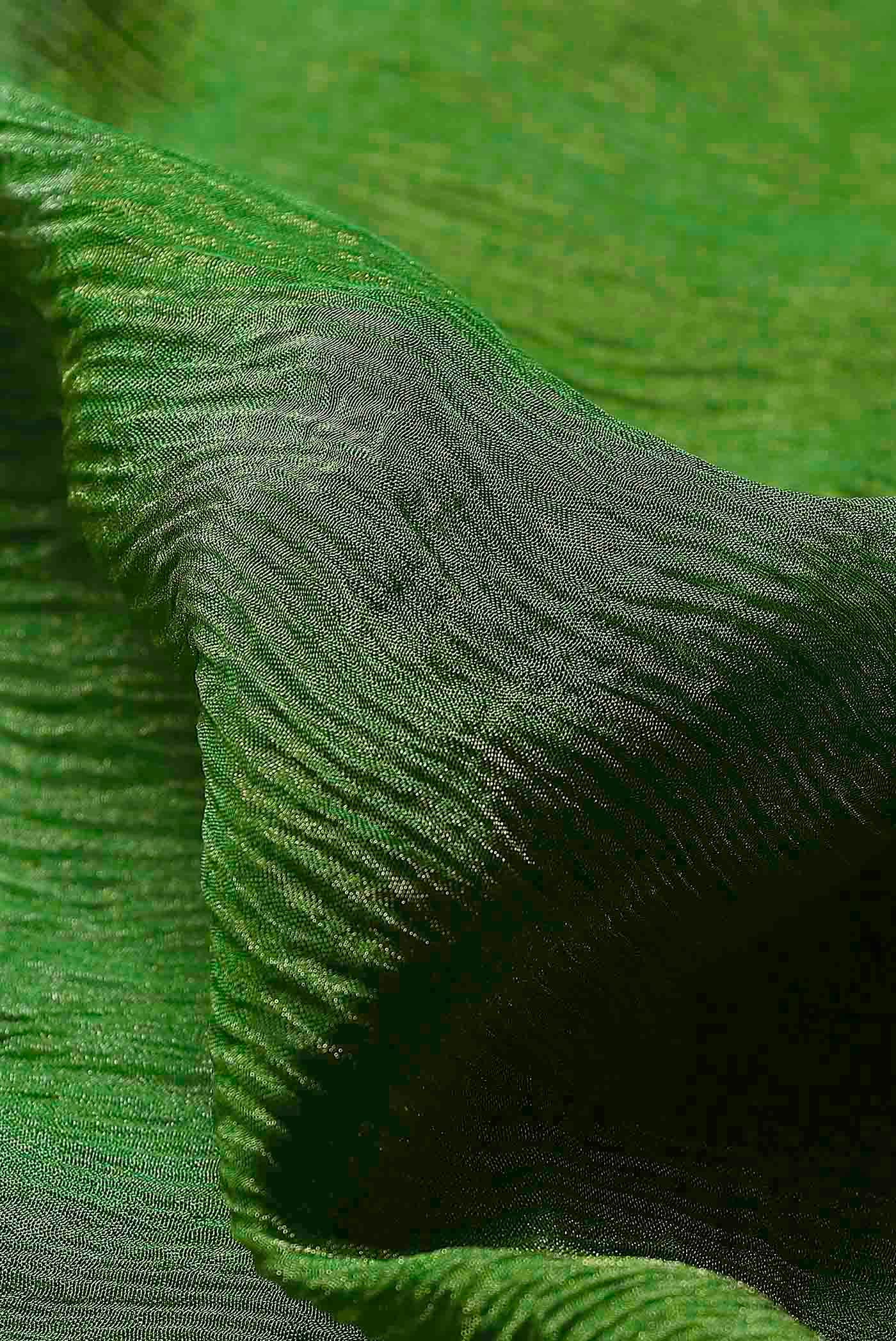 Green Mysore Crepe Saree