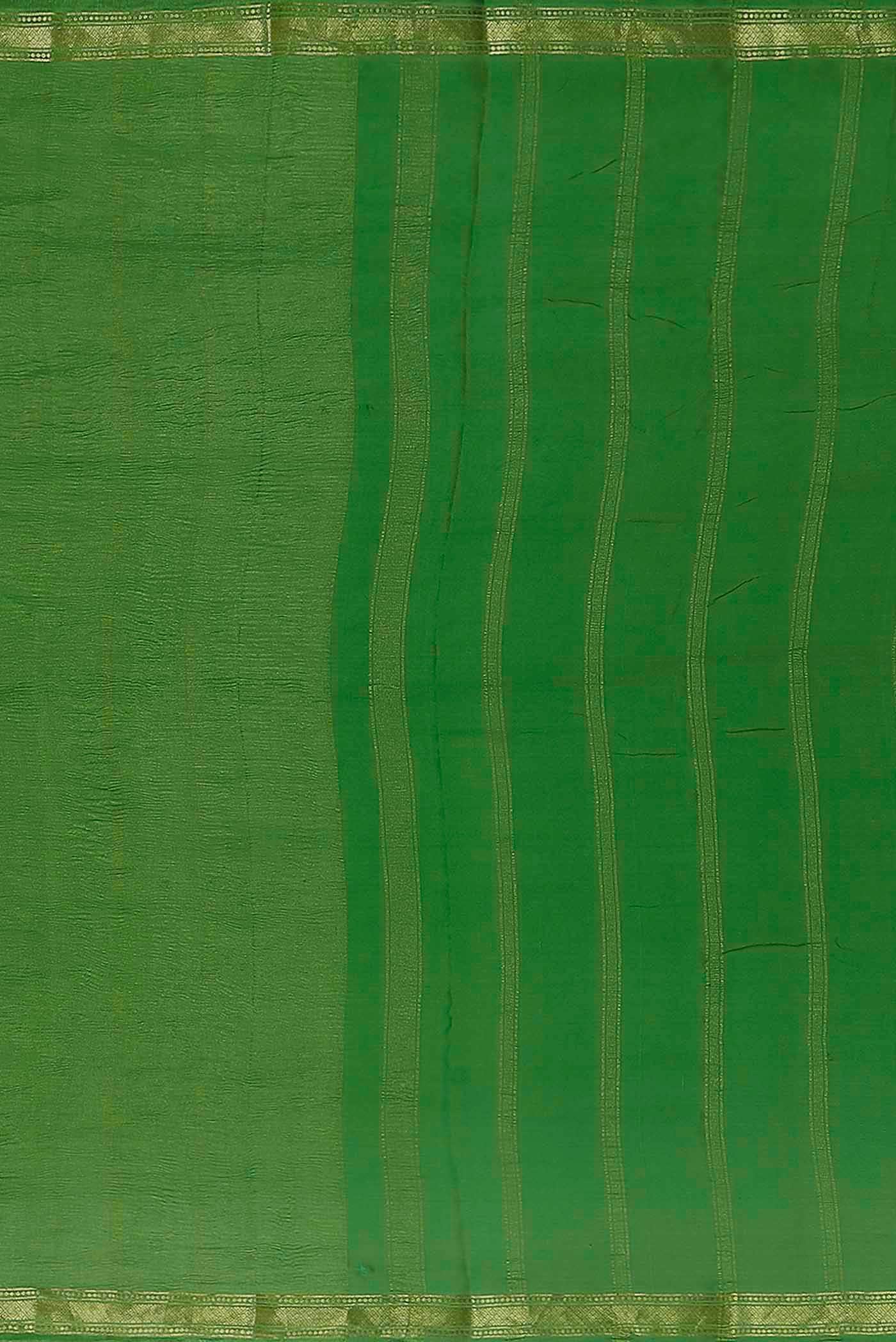 Green Mysore Crepe Saree