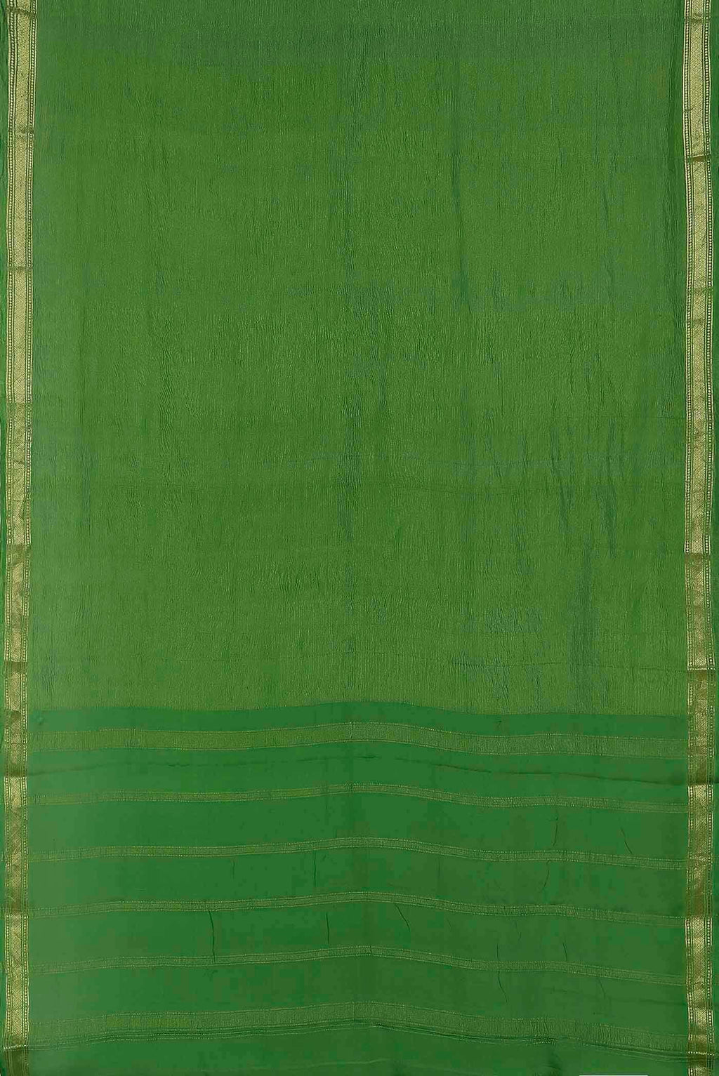 Green Mysore Crepe Saree