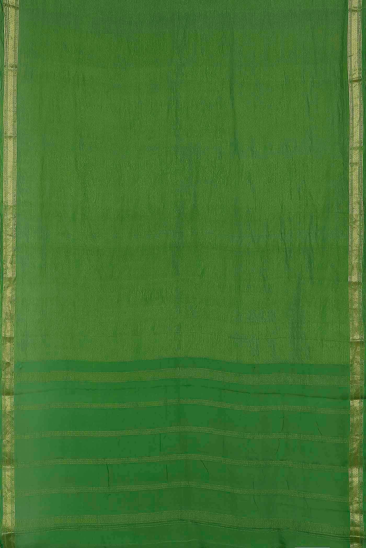 Green Mysore Crepe Saree