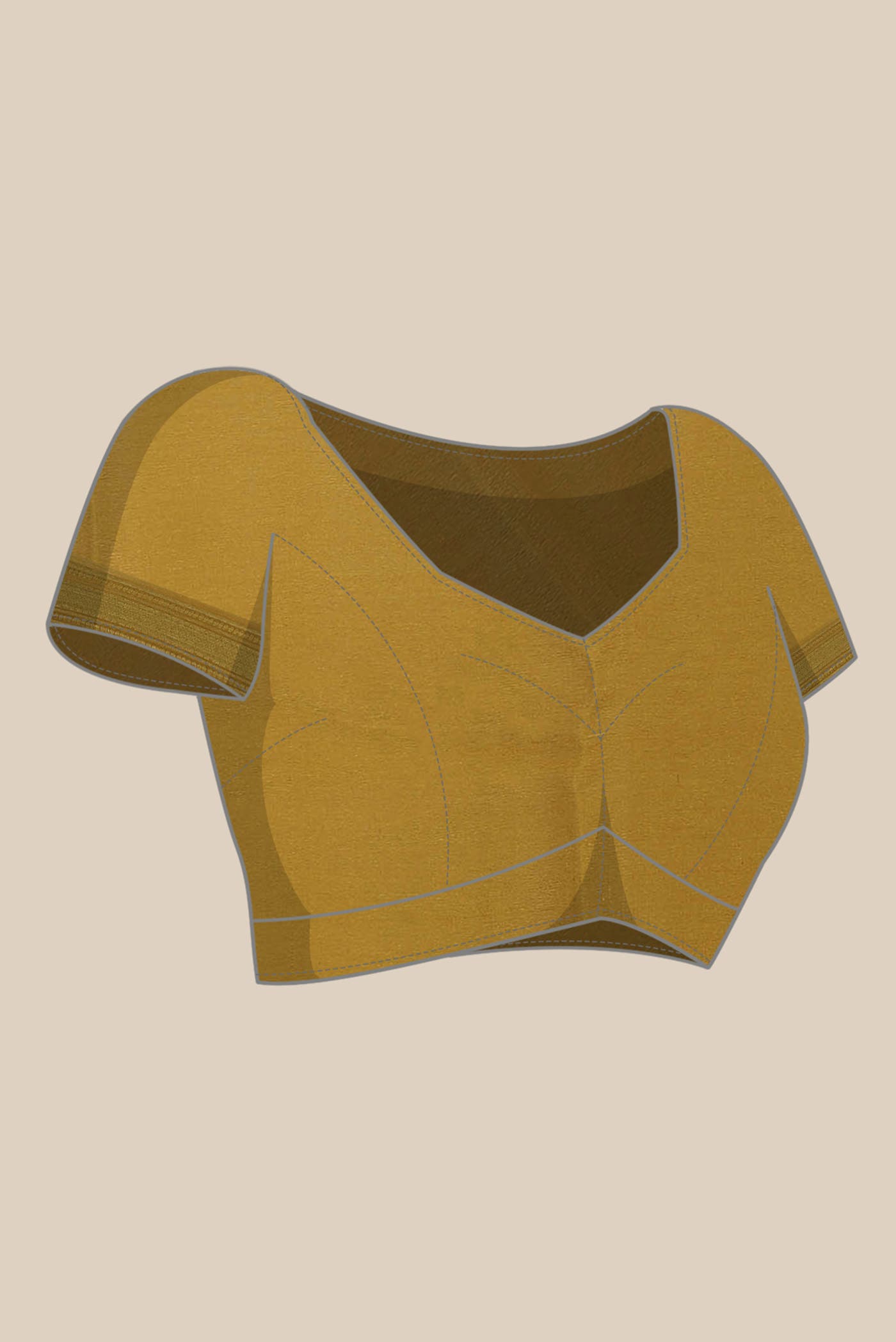 Mustard Mysore Crepe Saree