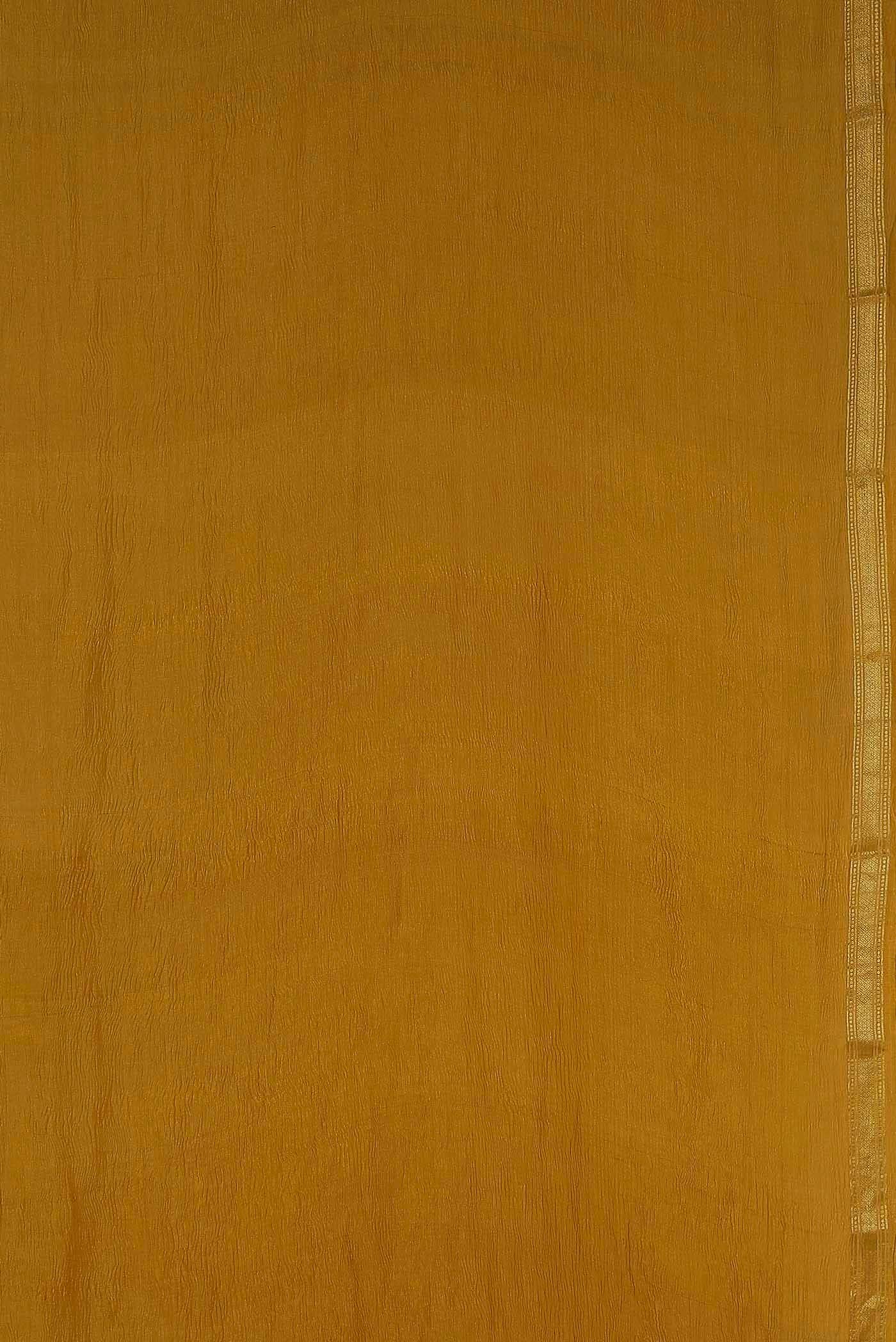 Mustard Mysore Crepe Saree