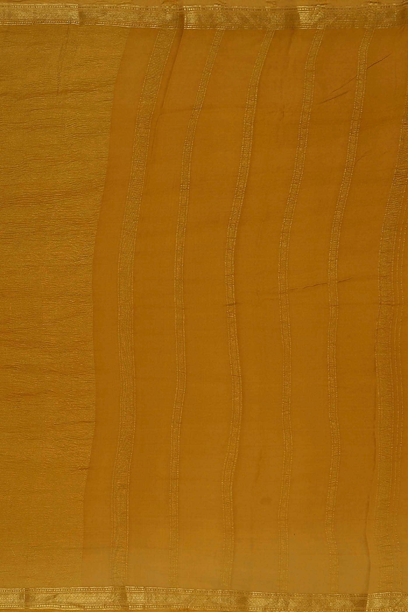 Mustard Mysore Crepe Saree