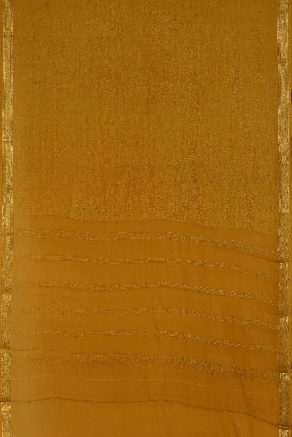 Mustard Mysore Crepe Saree