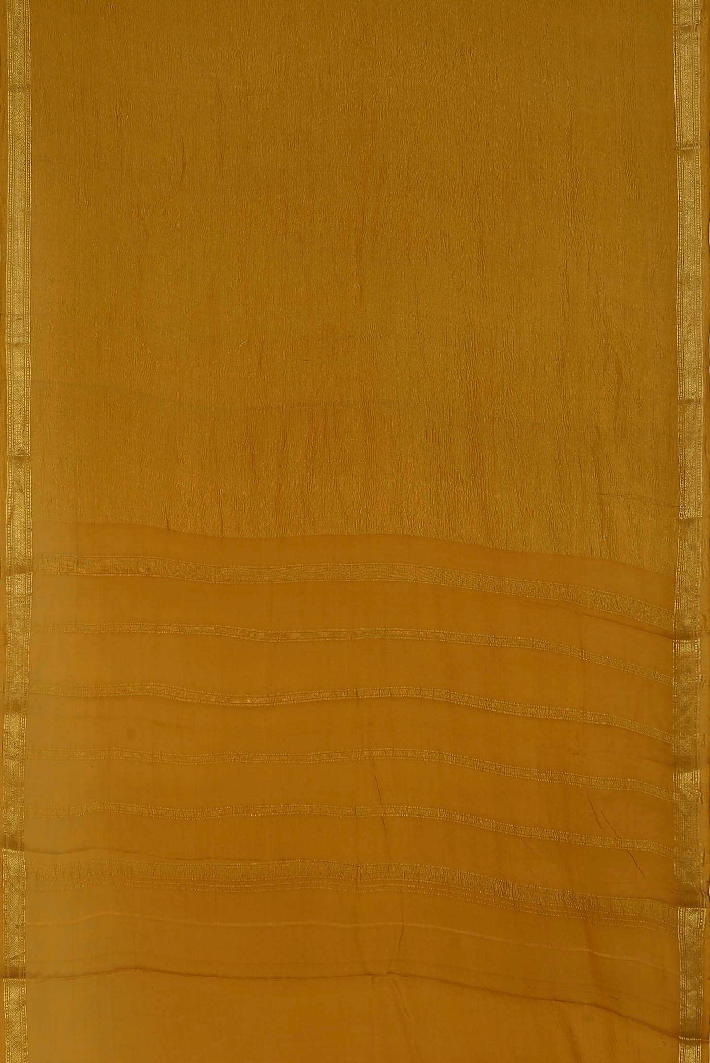 Mustard Mysore Crepe Saree