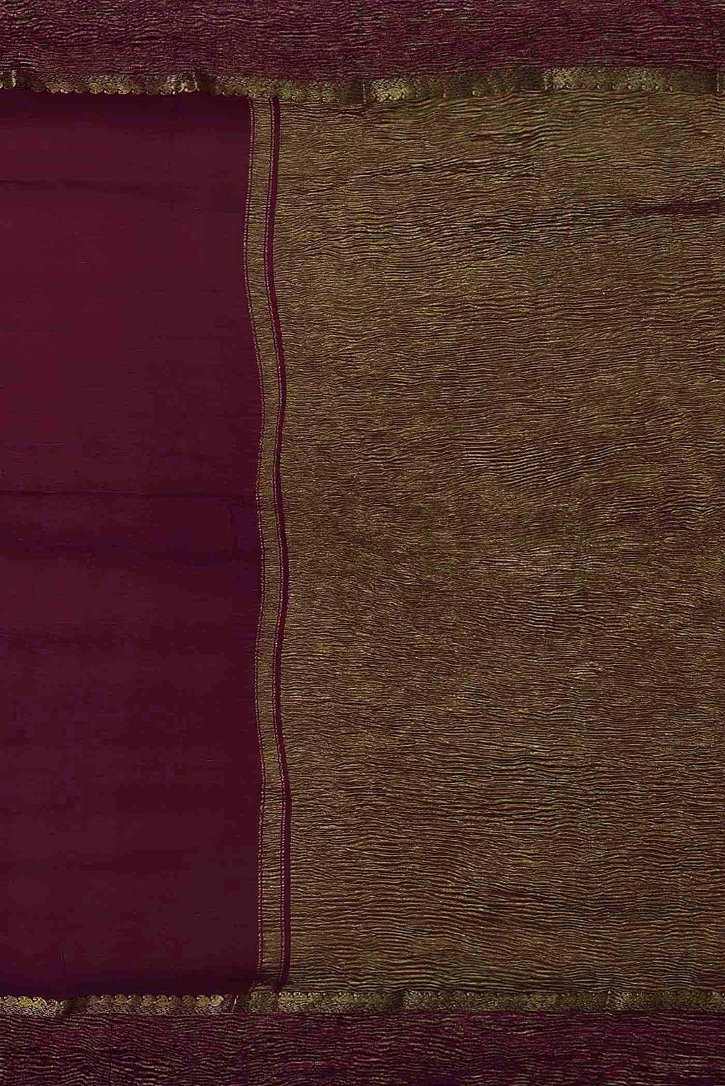 Purple Mysore Crepe Saree