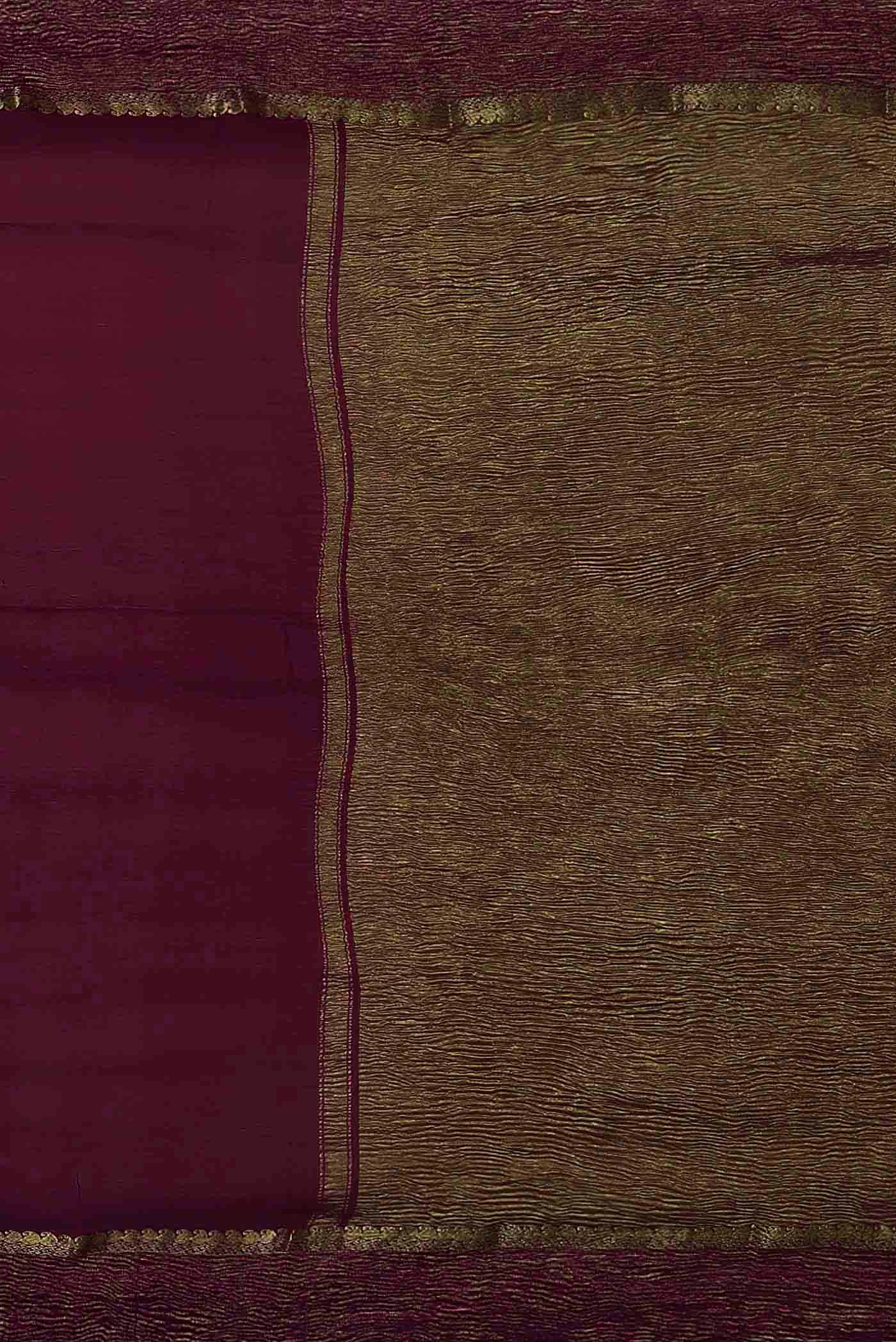 Purple Mysore Crepe Saree