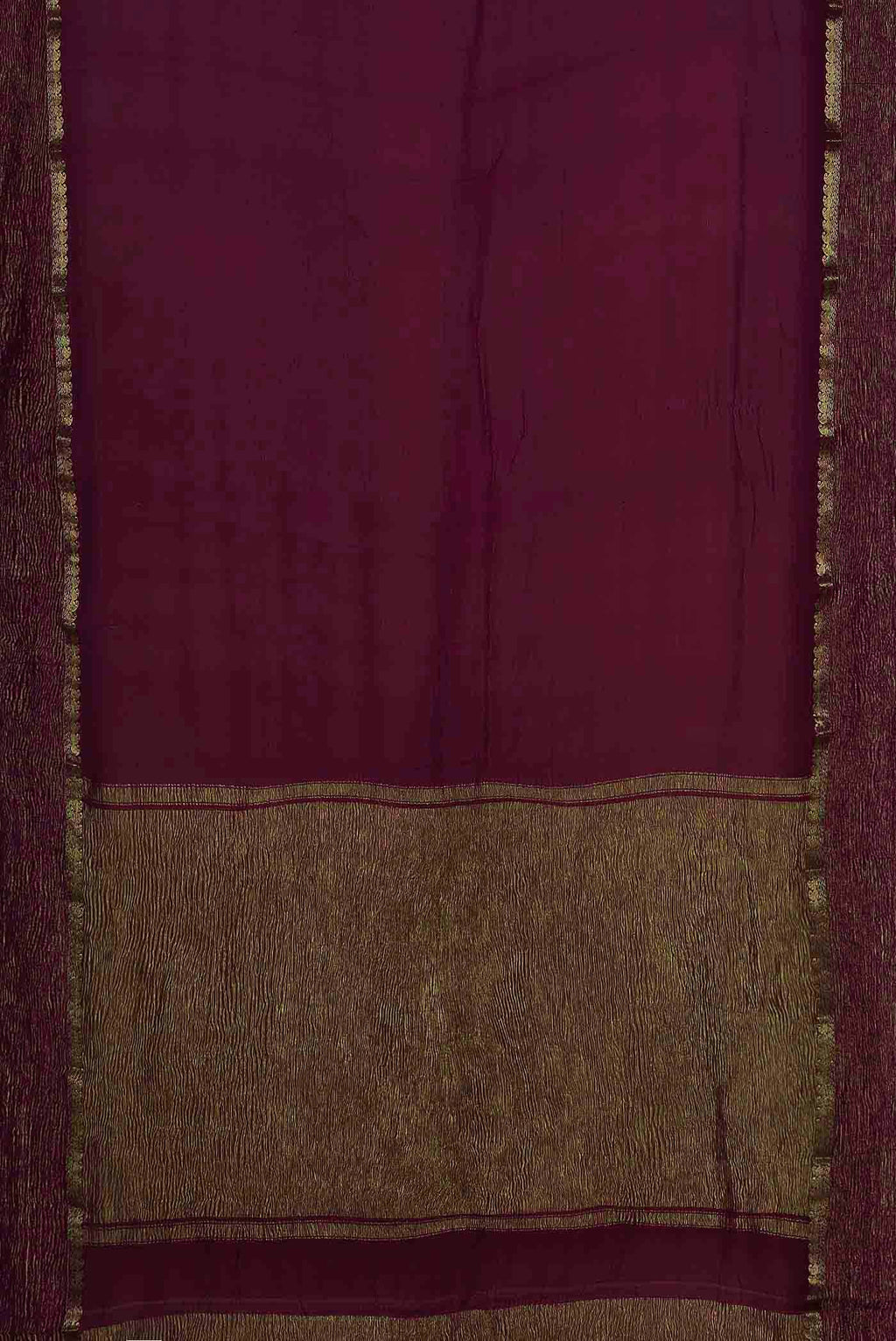 Purple Mysore Crepe Saree
