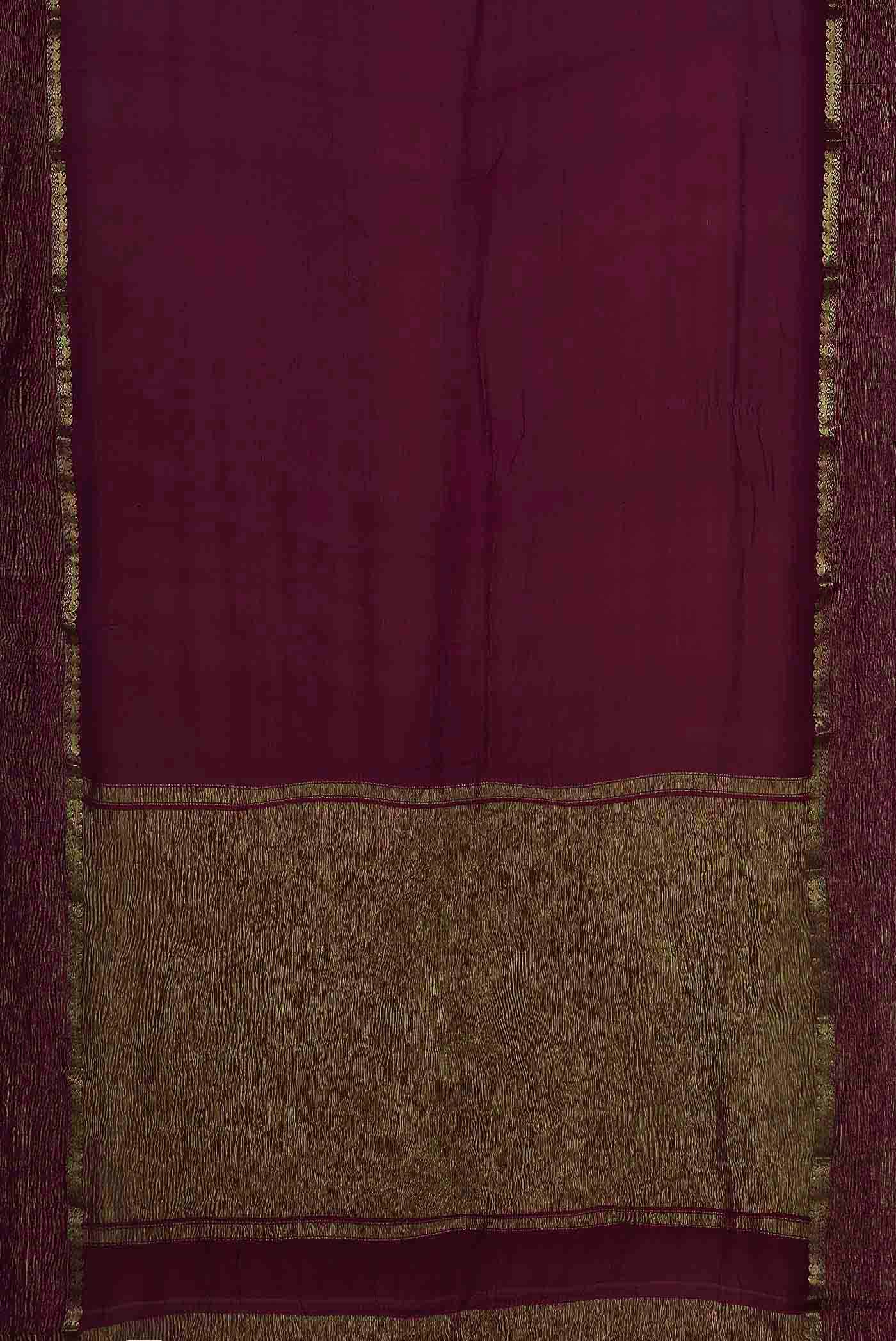 Purple Mysore Crepe Saree
