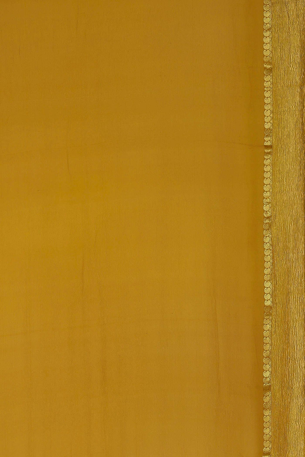 Mustard Mysore Crepe Saree