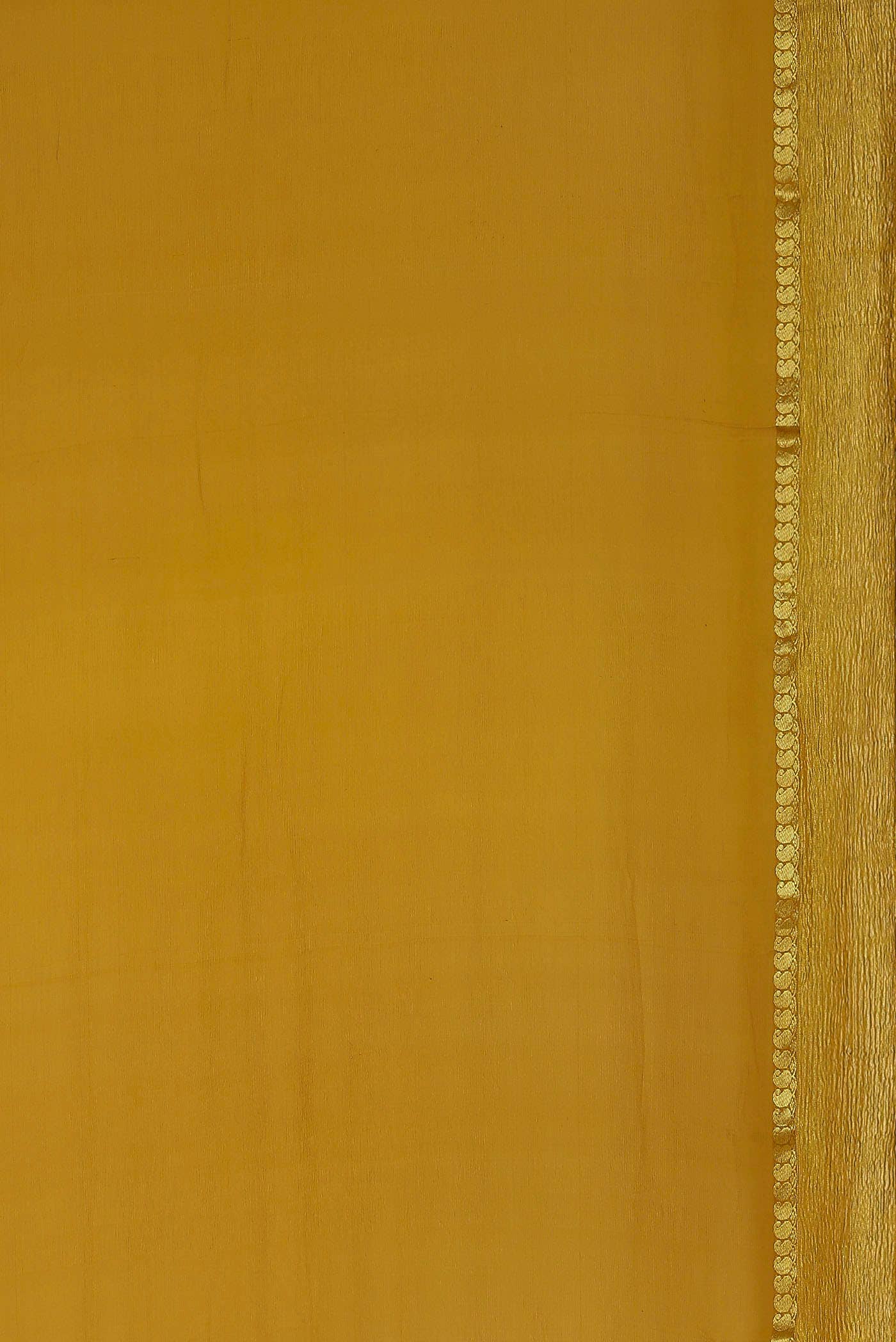 Mustard Mysore Crepe Saree