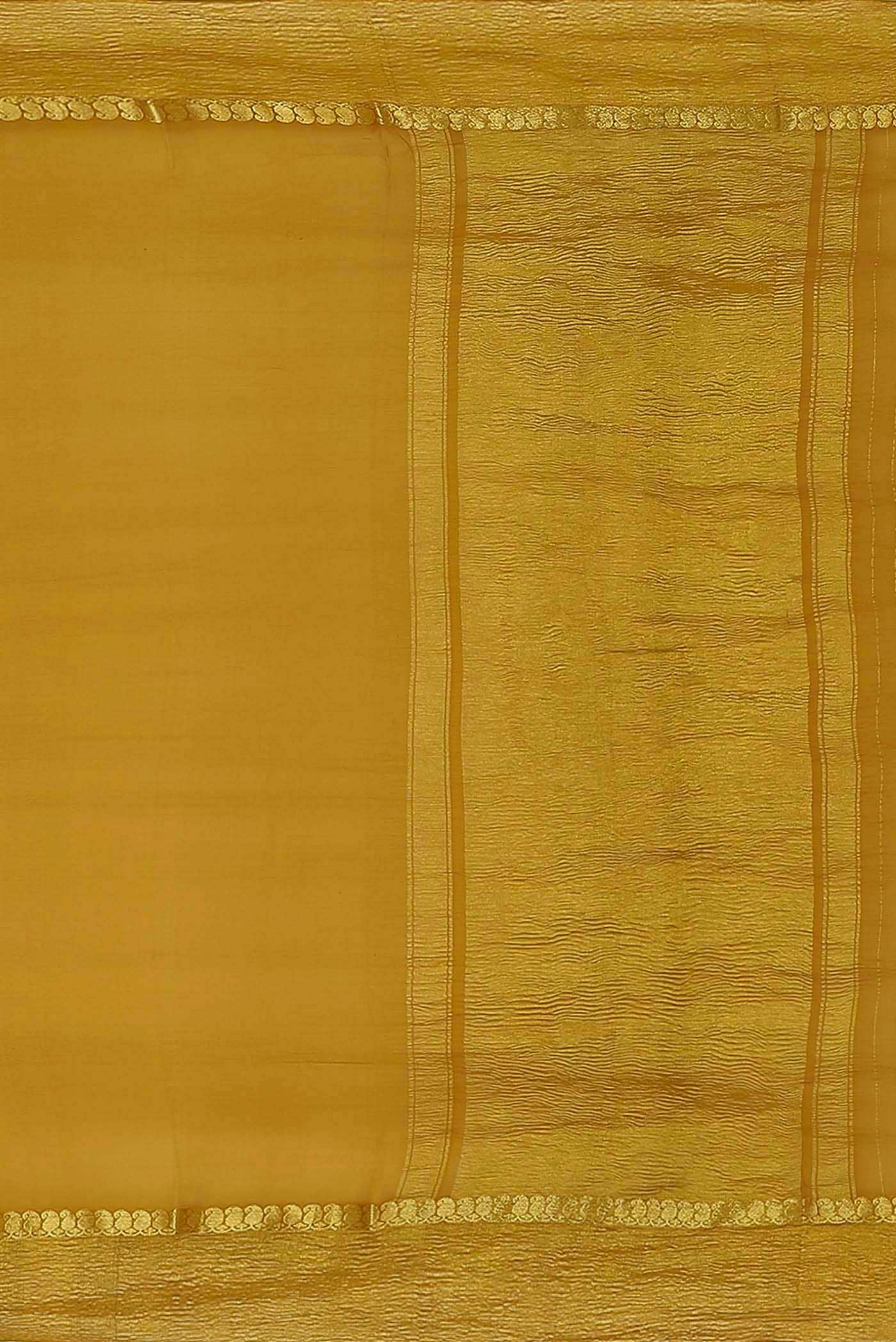 Mustard Mysore Crepe Saree