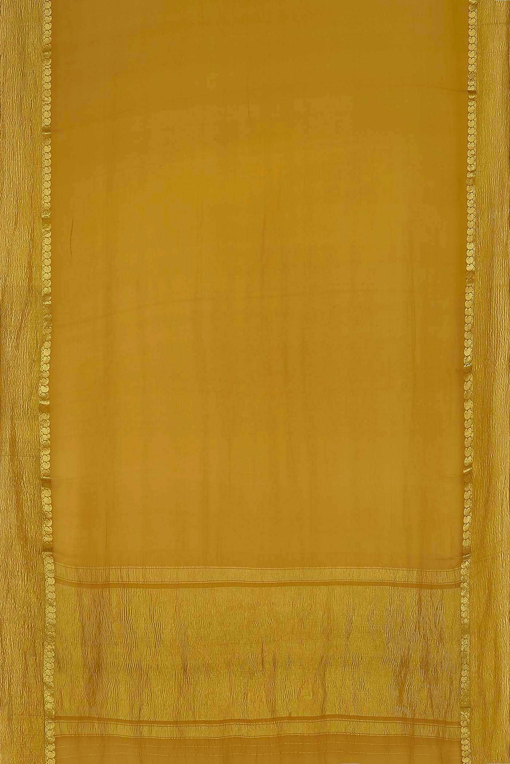 Mustard Mysore Crepe Saree