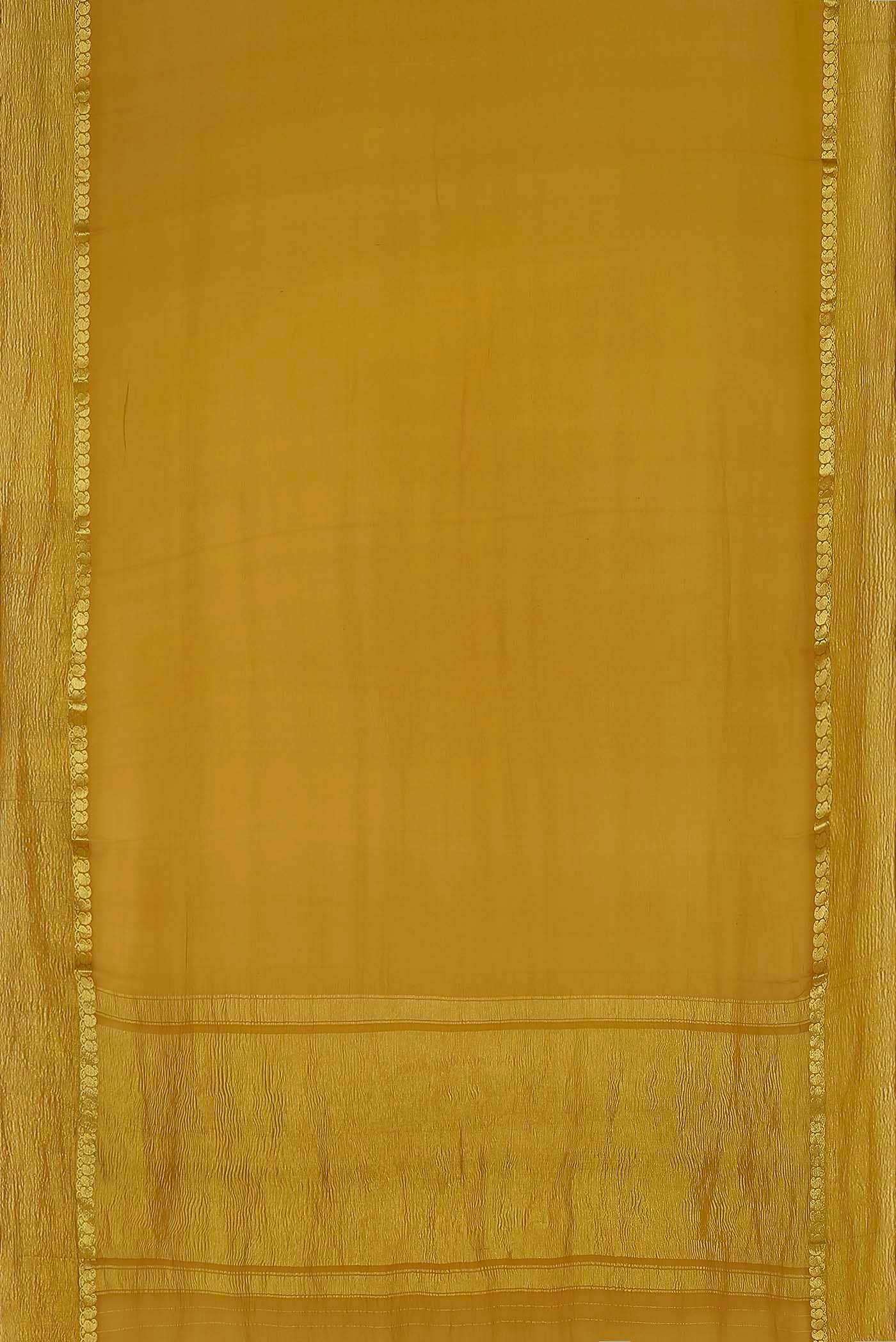 Mustard Mysore Crepe Saree