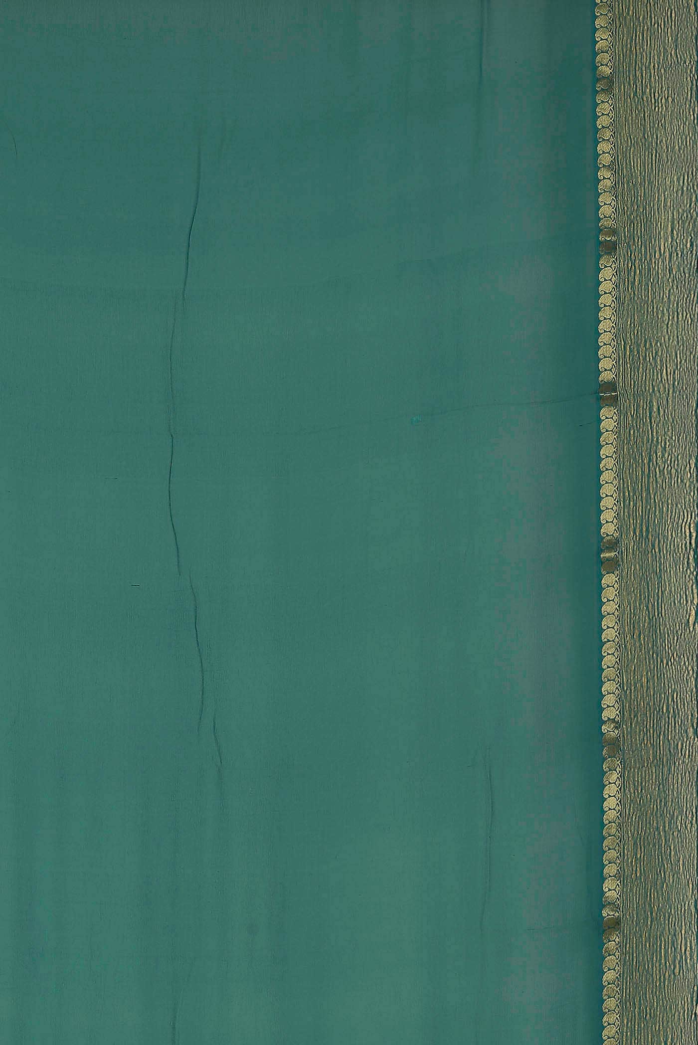 Blue Mysore Crepe Saree