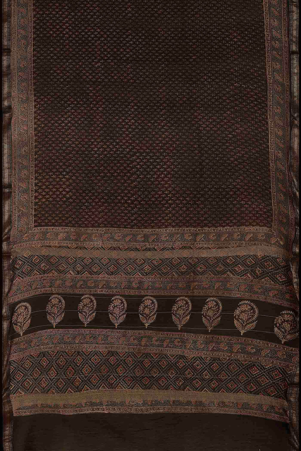 Black Maheshwari Silk Cotton Saree
