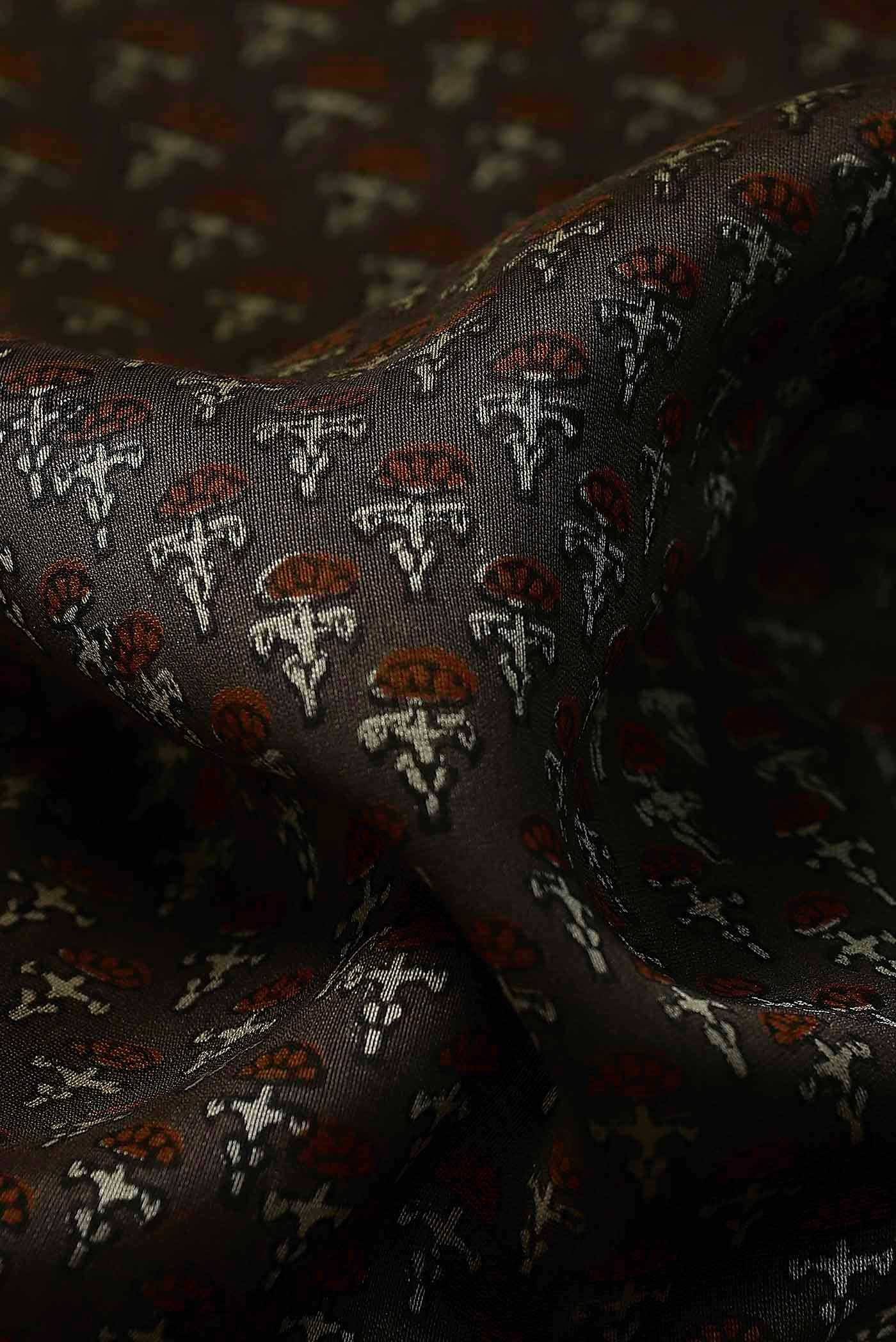 Brown Bhagalpuri Tussar Silk Saree