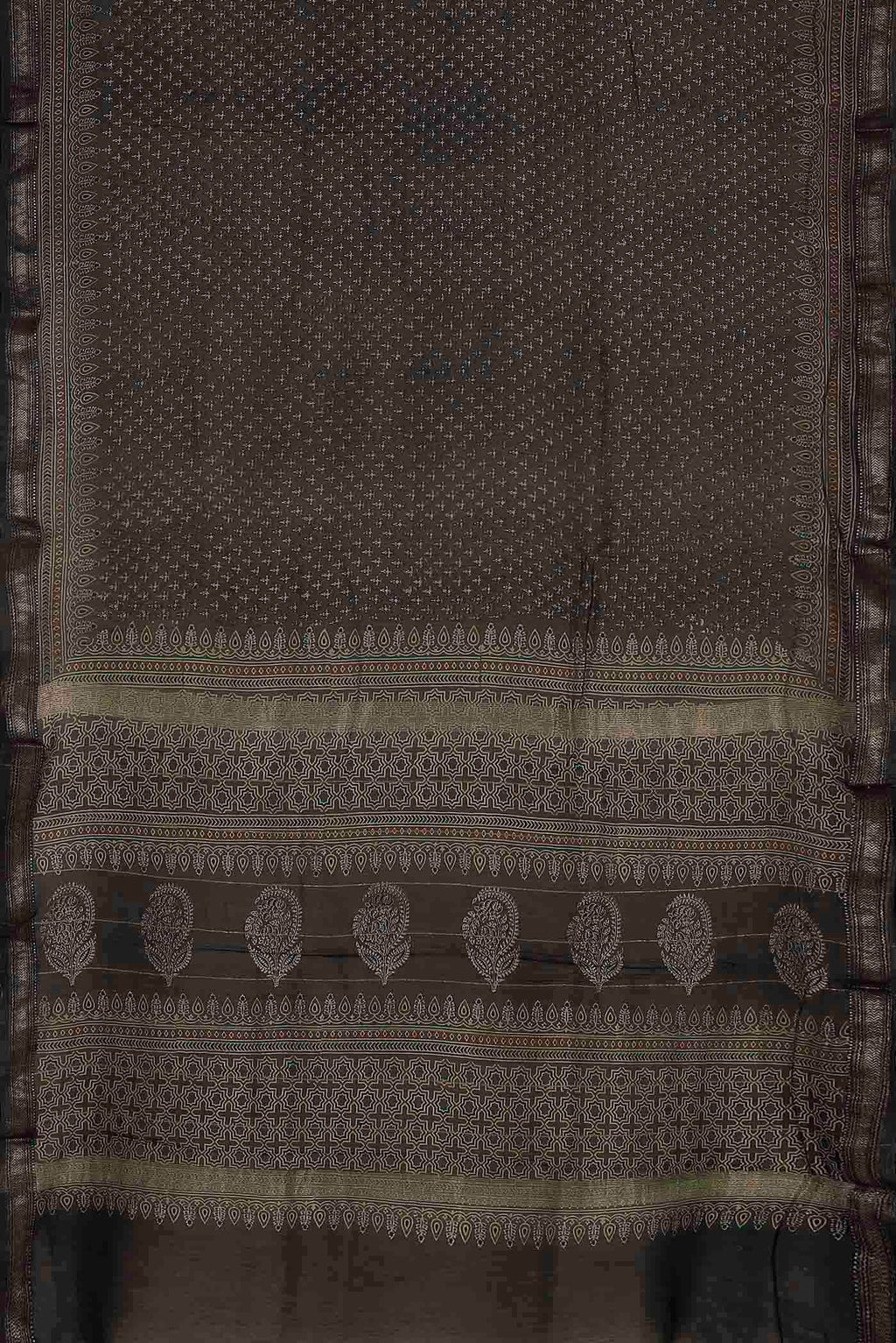 Brown Bhagalpuri Tussar Silk Saree