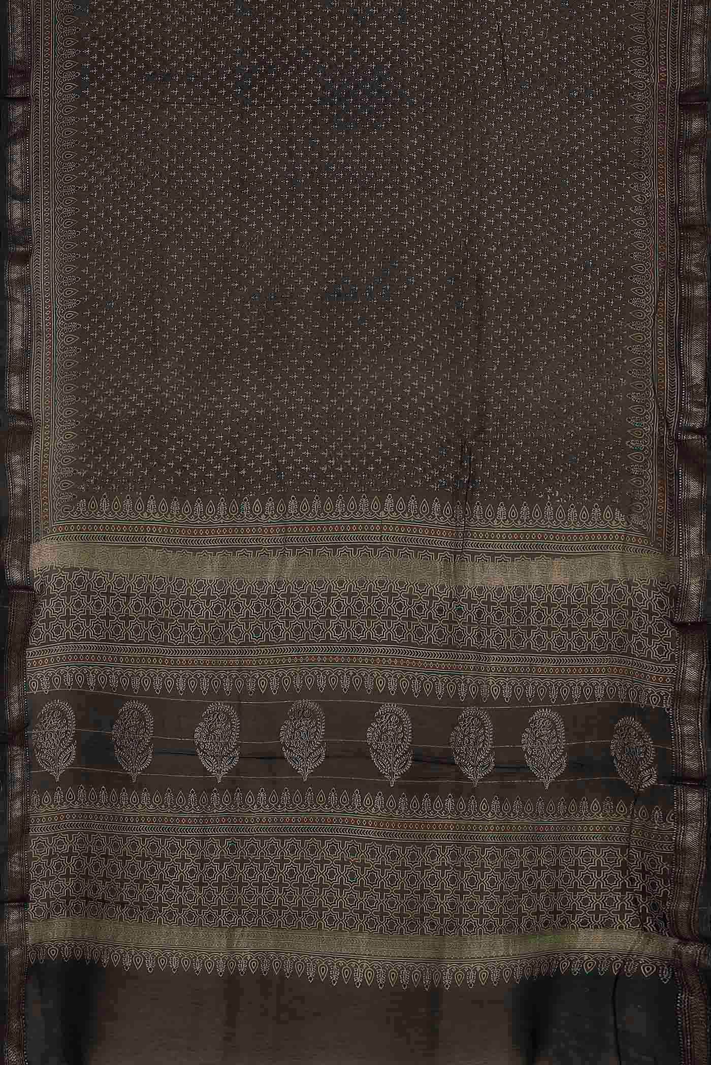 Brown Bhagalpuri Tussar Silk Saree