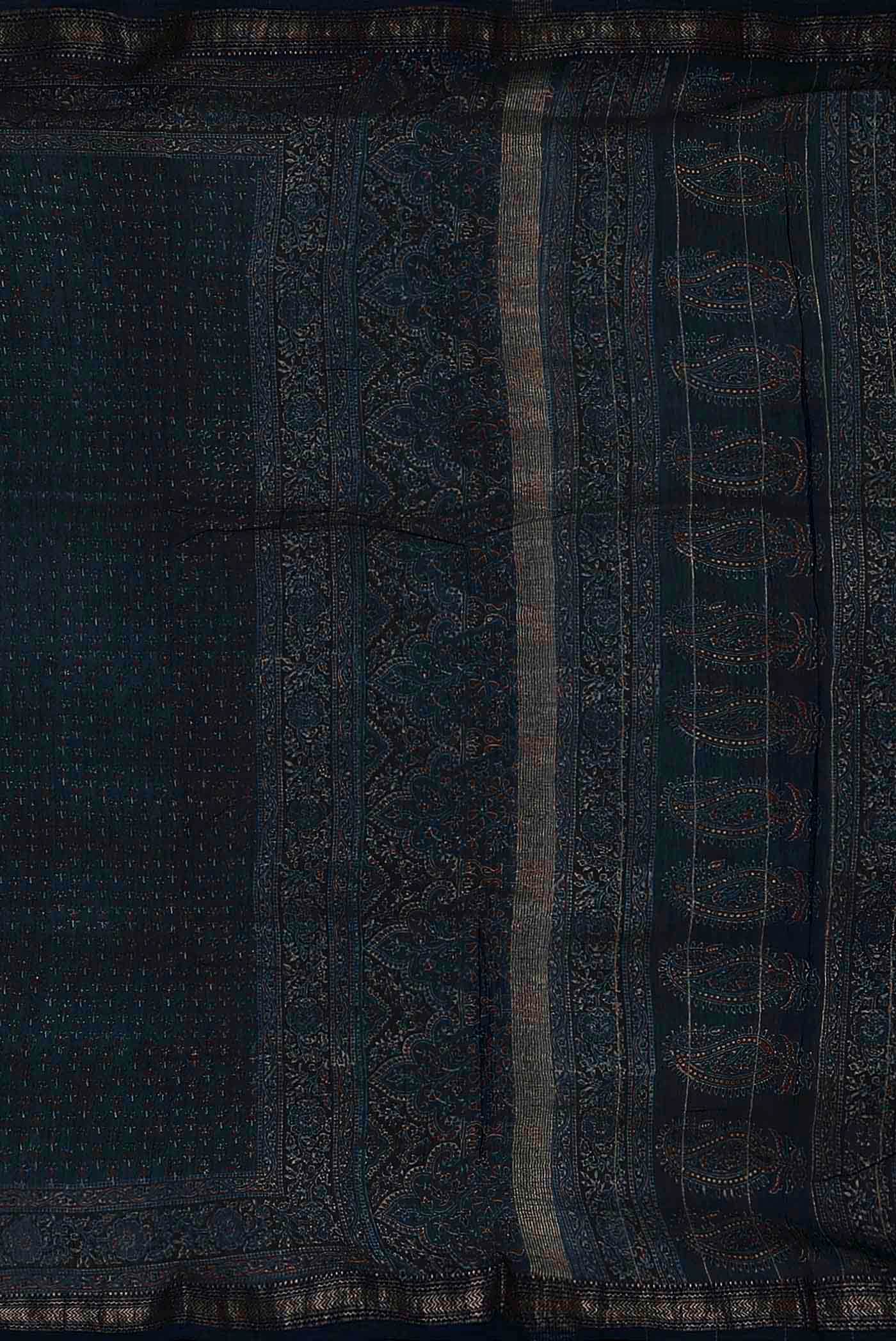 Blue Bhagalpuri Tussar Silk Saree
