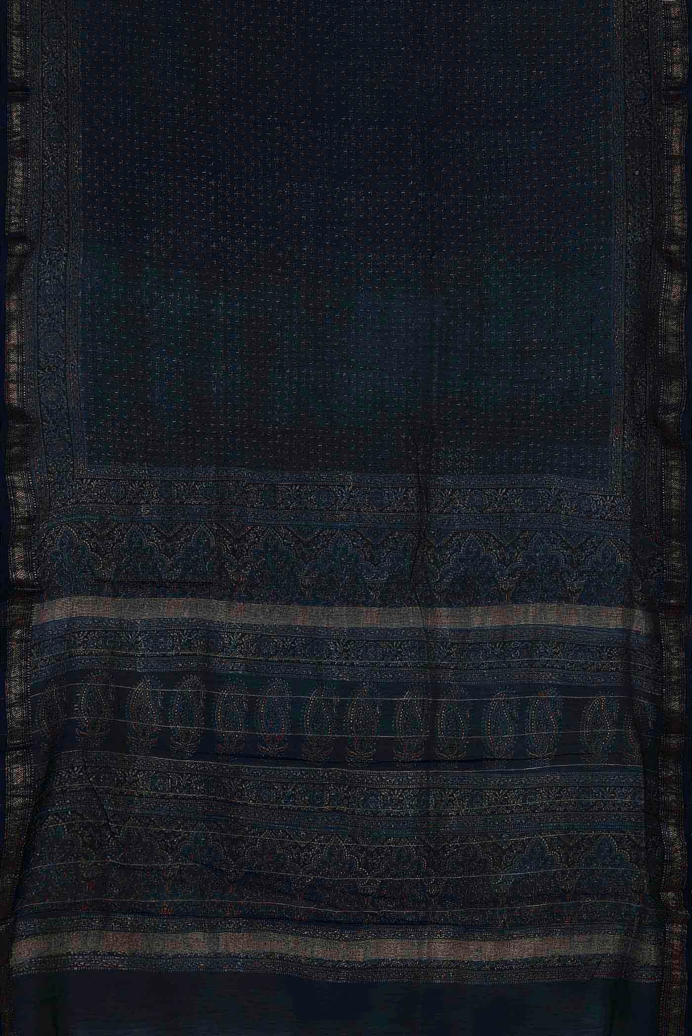 Blue Bhagalpuri Tussar Silk Saree