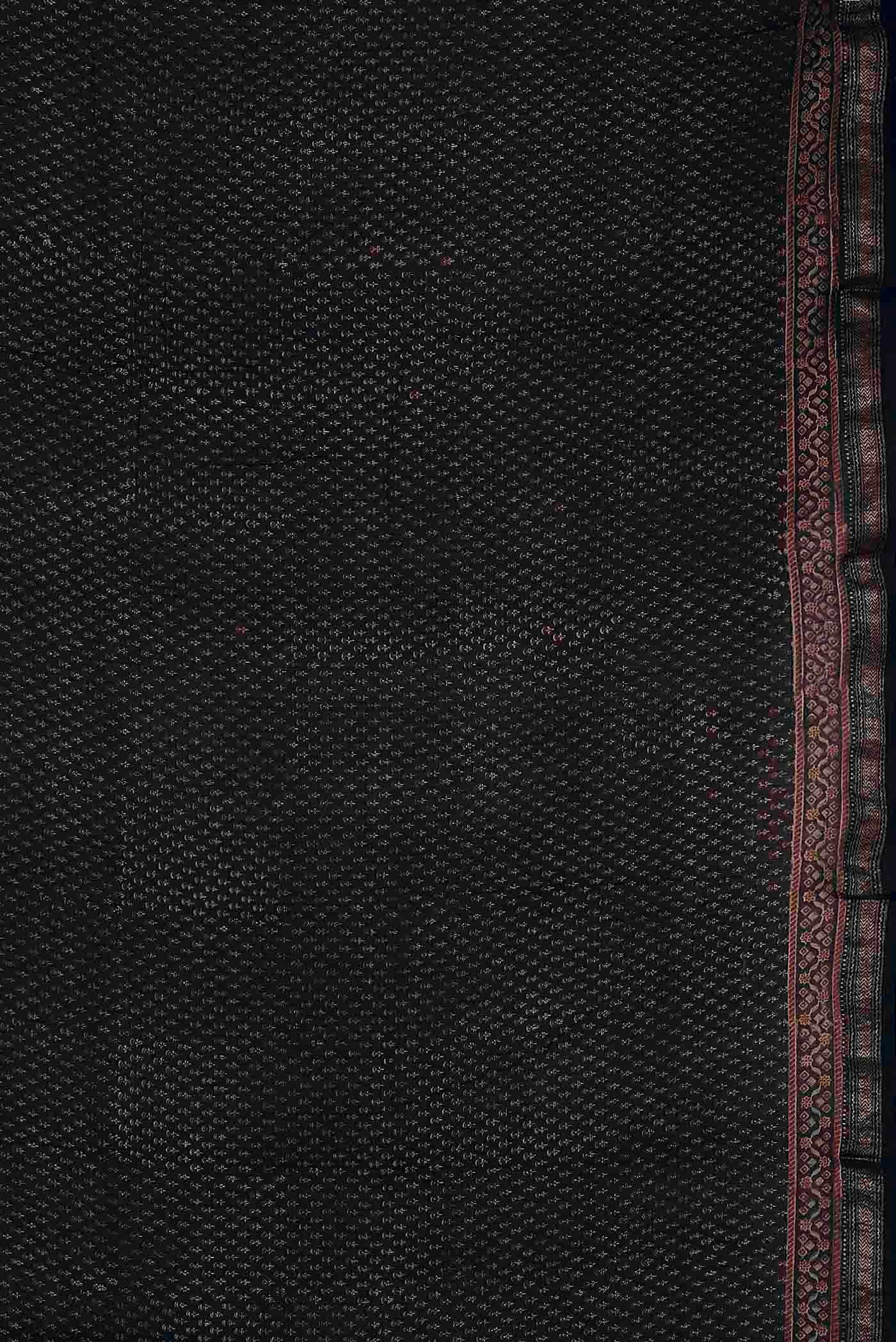 Black Maheshwari Silk Cotton Saree