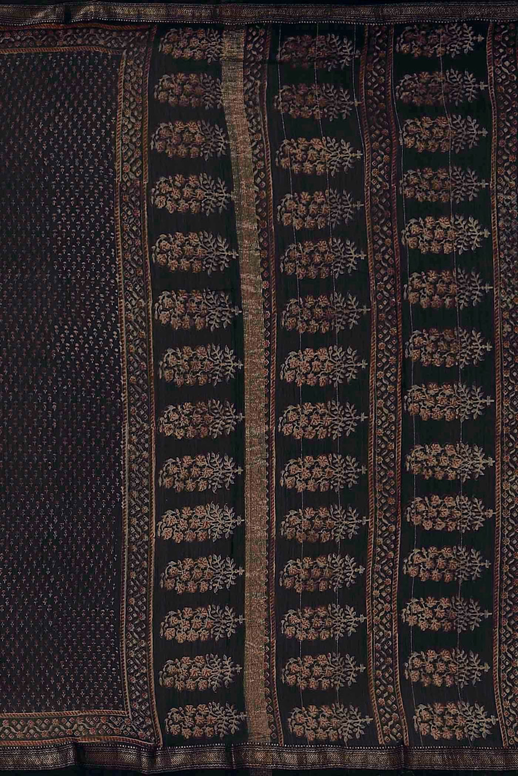 Black Maheshwari Silk Cotton Saree