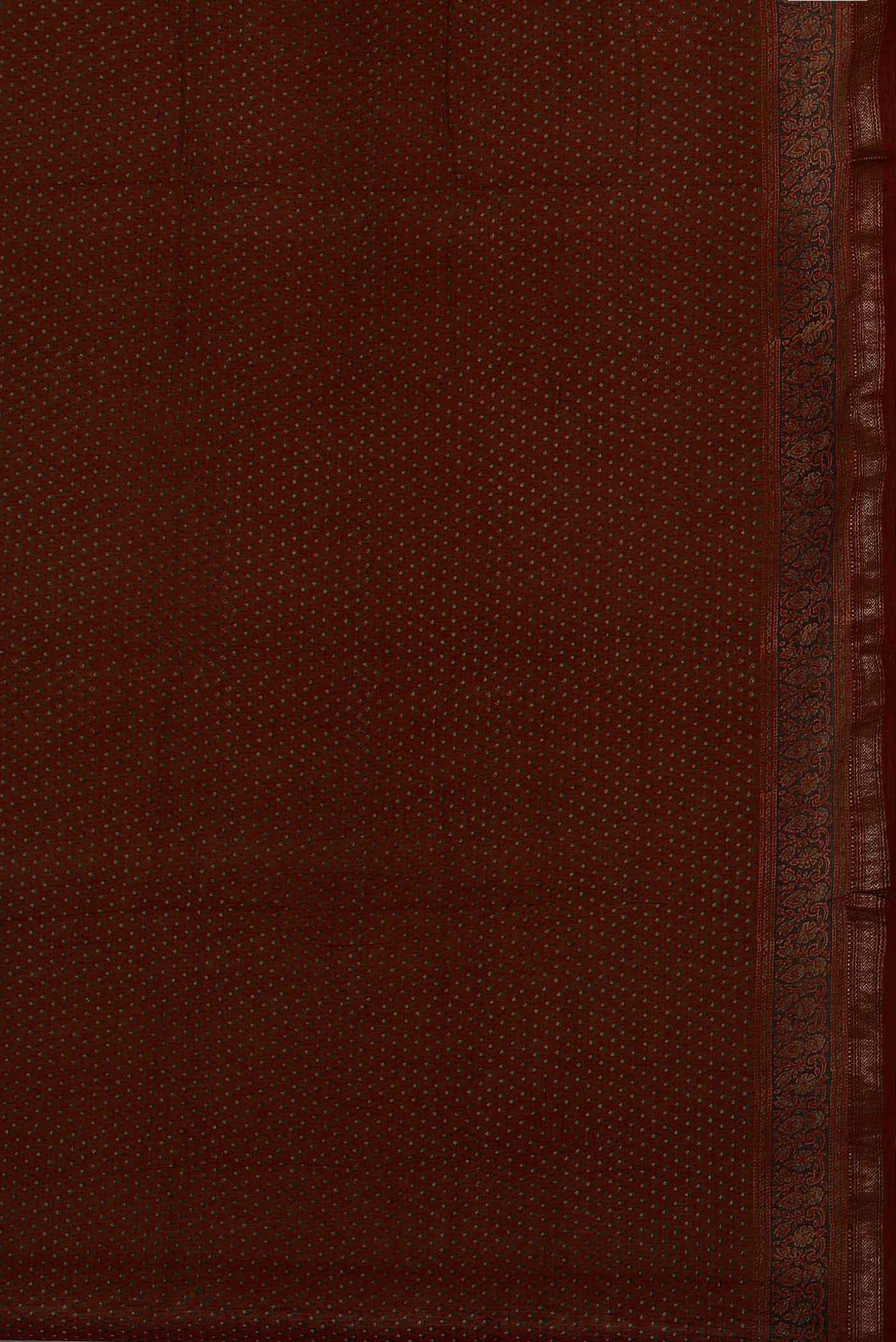 Maroon Maheshwari Silk Cotton Saree