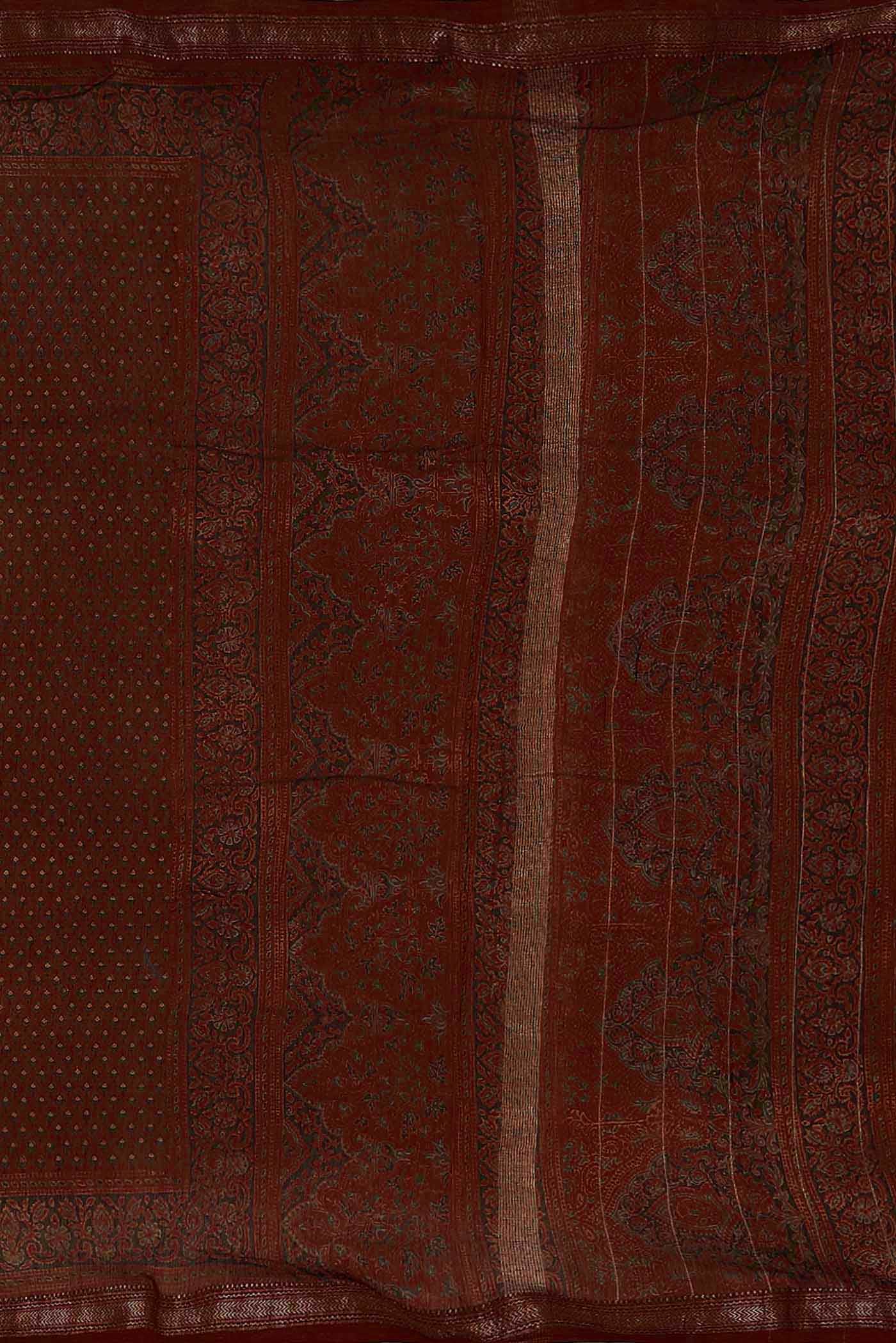 Maroon Maheshwari Silk Cotton Saree