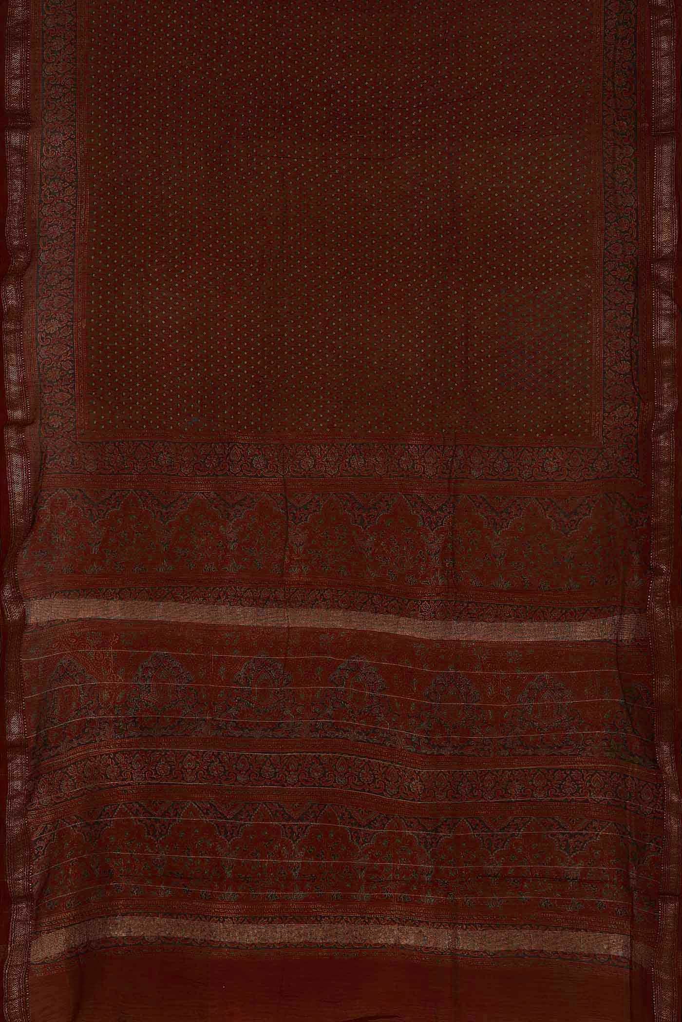 Maroon Maheshwari Silk Cotton Saree