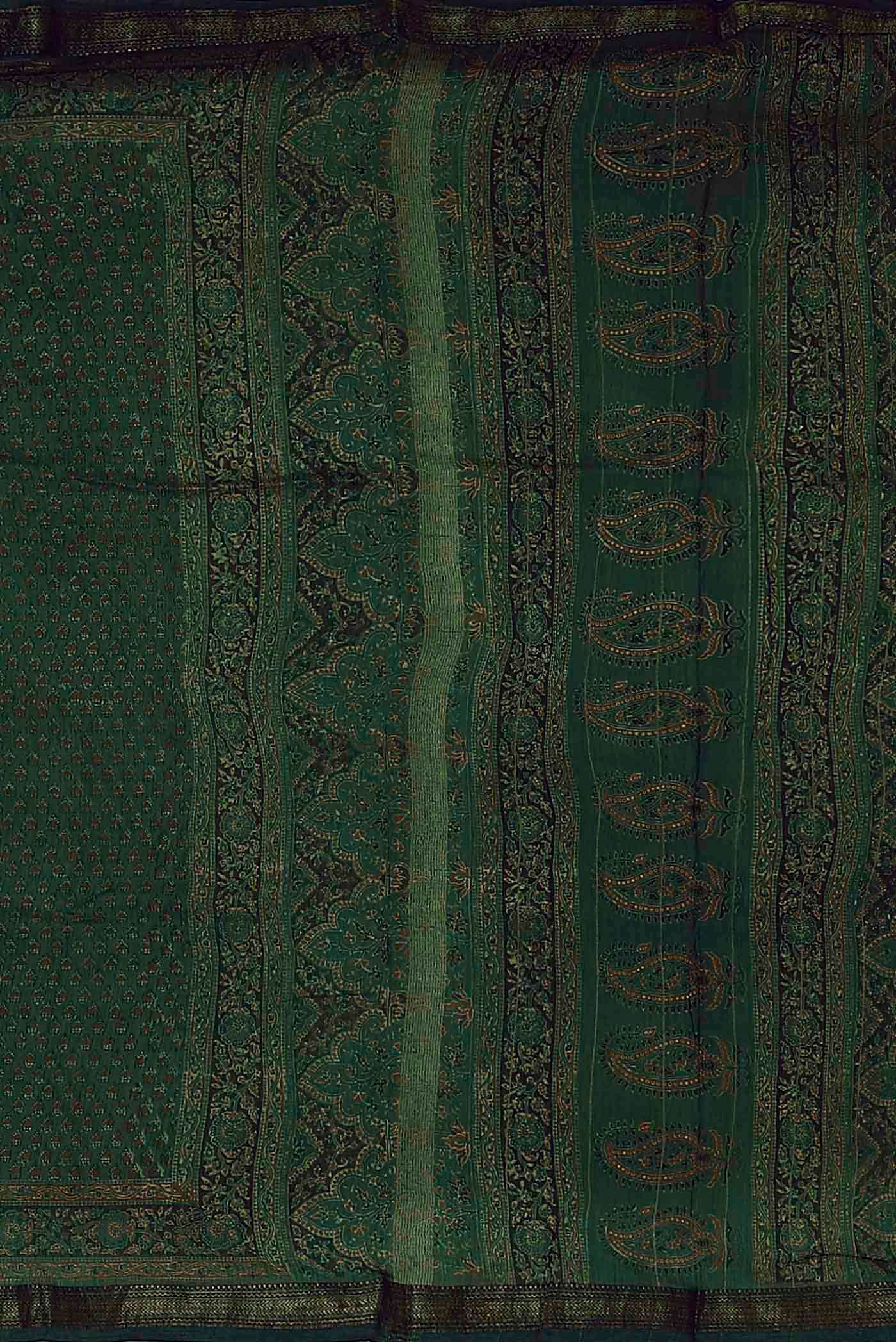 Green Maheshwari Silk Cotton Saree