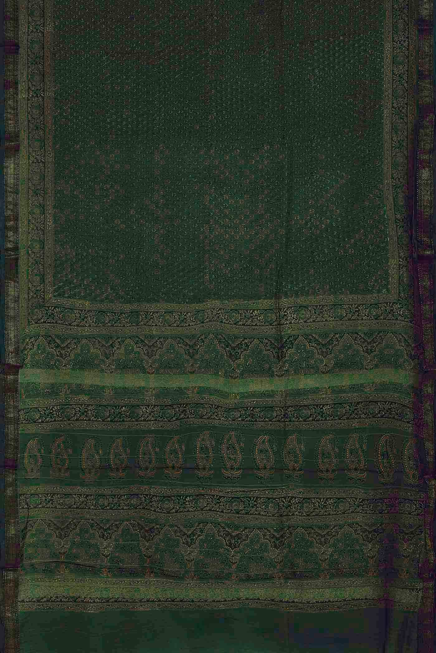 Green Maheshwari Silk Cotton Saree