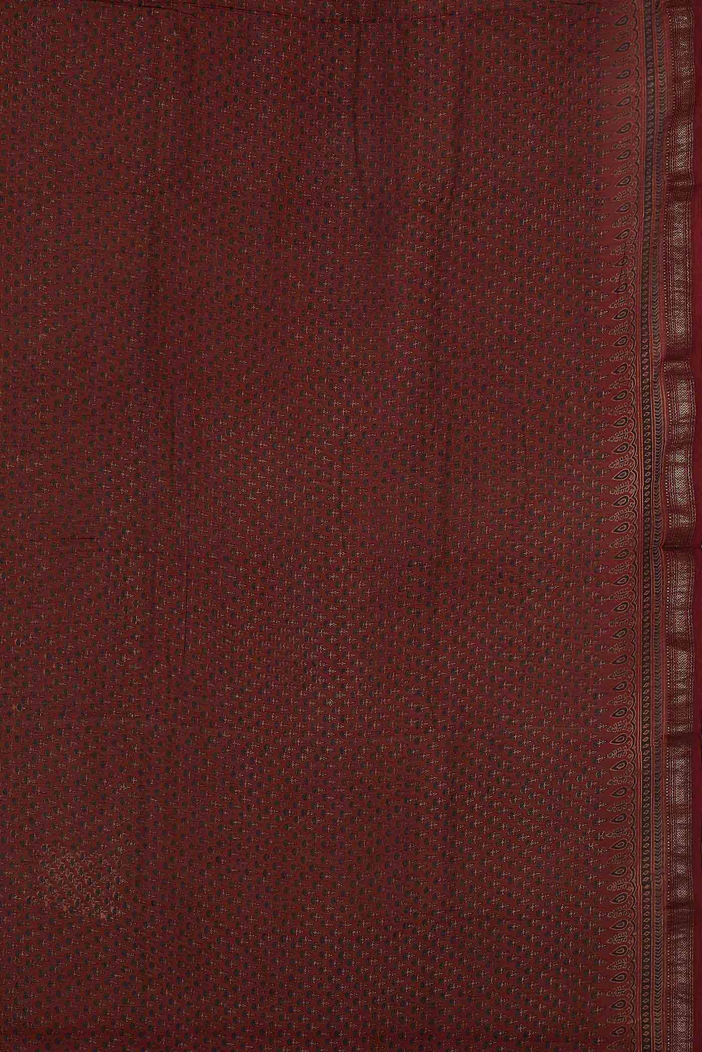 Maroon Maheshwari Silk Cotton Saree